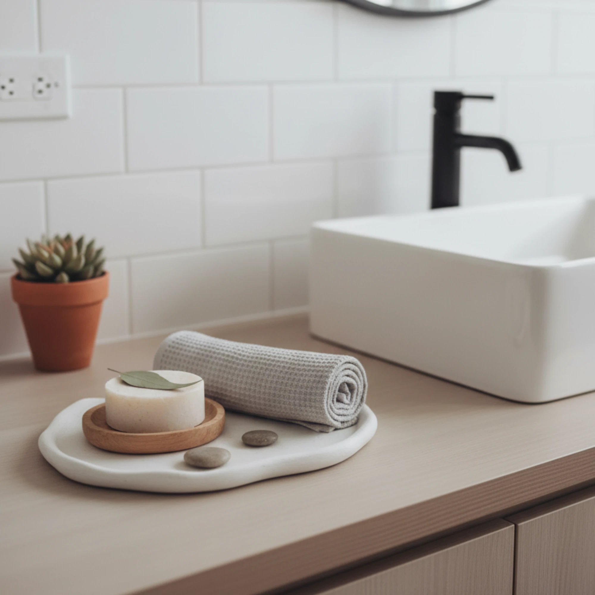 Utaylife El Yapımı Beton Tabak – Dekoratif Takı & Anahtarlık Tabağı, Modern Japandi & Iskandinav Tarzı