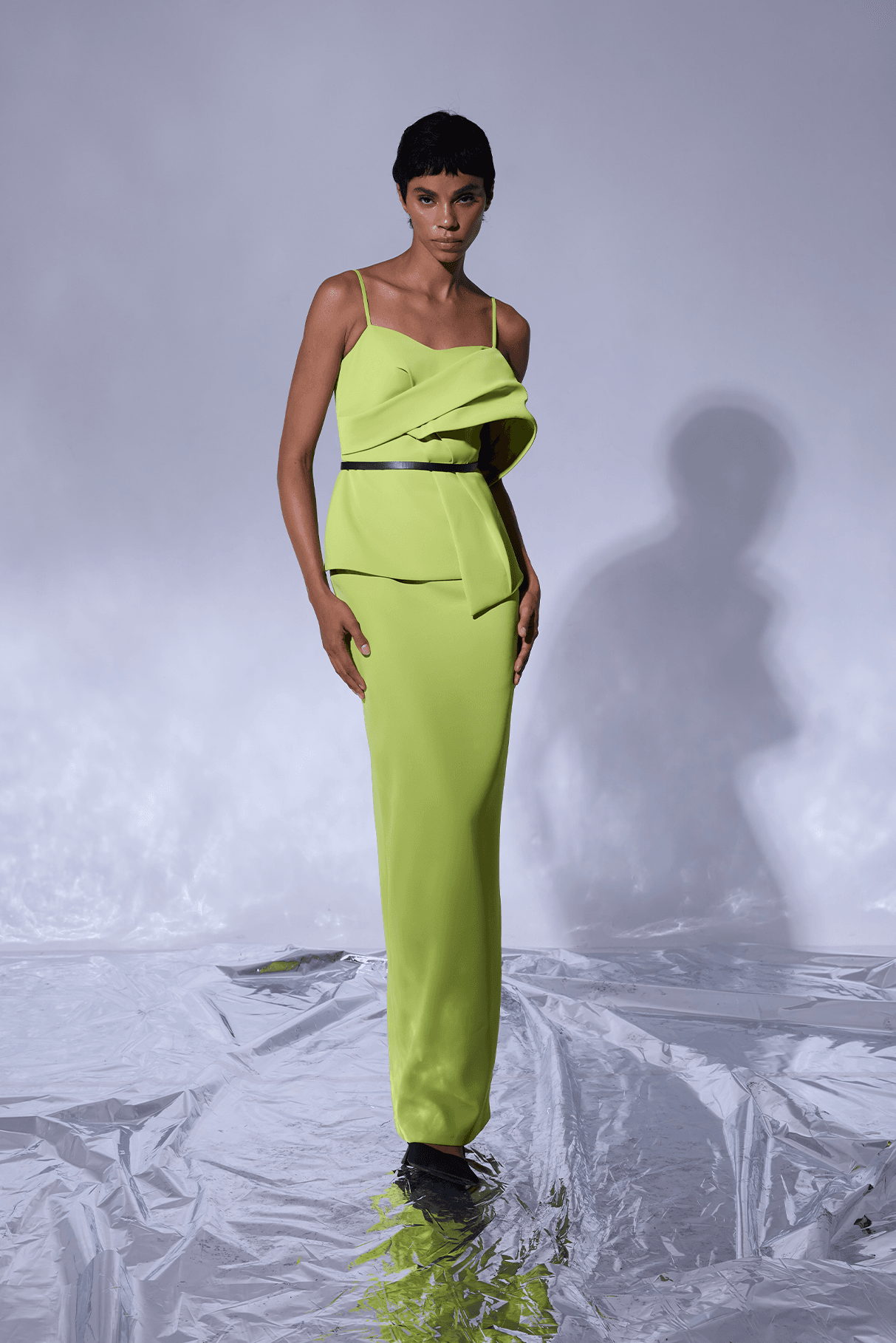 BELEN, Fitted Evening Dress with Design Detail