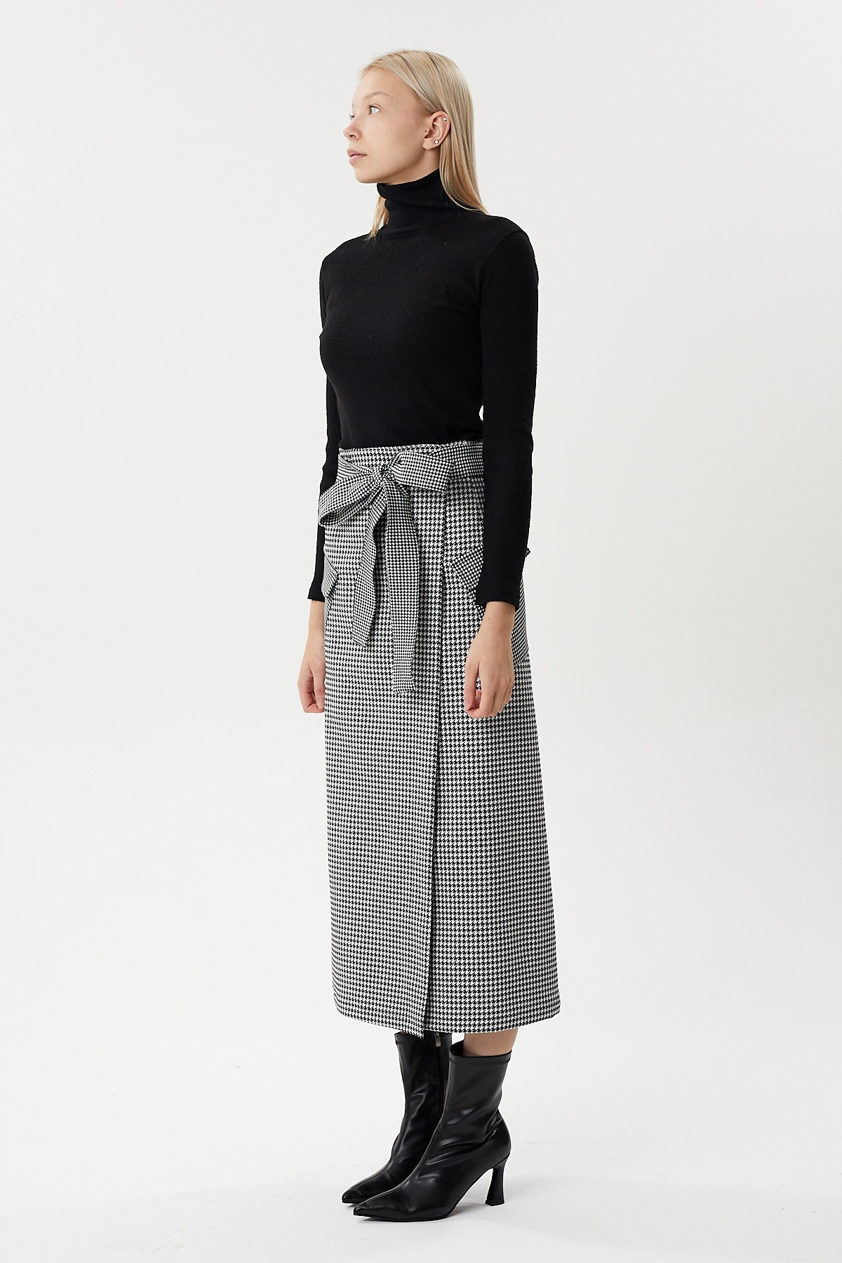 Jacquard skirt made of stretchy special cotton blend fabric