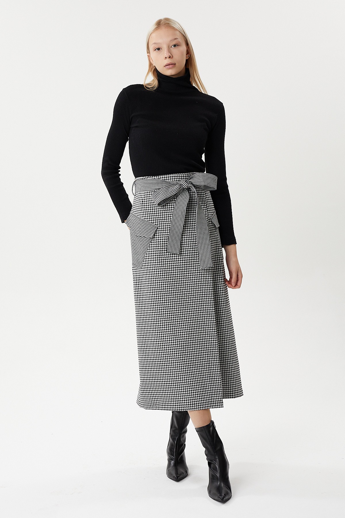 Jacquard skirt made of stretchy special cotton blend fabric