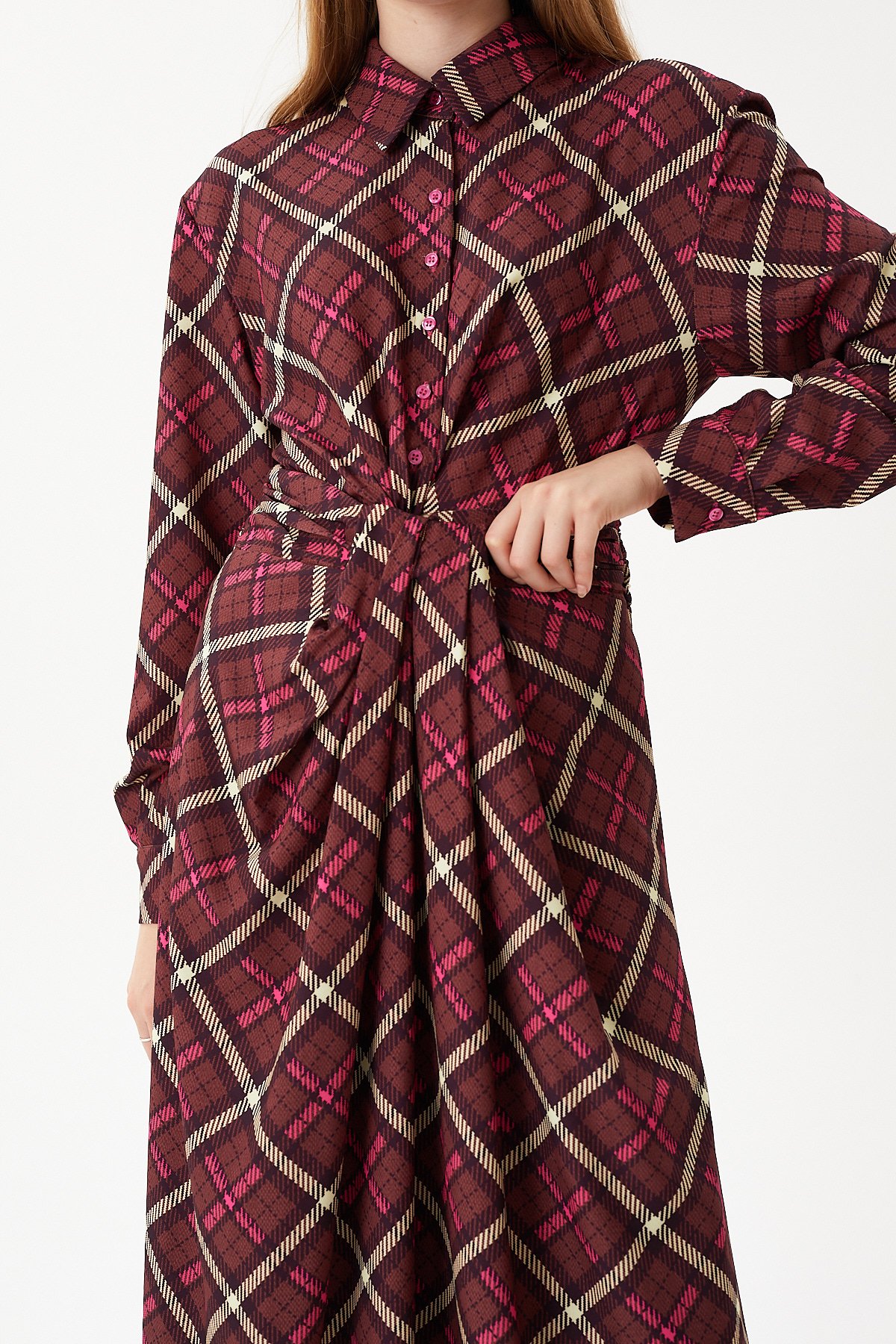 Checked button-front shirt