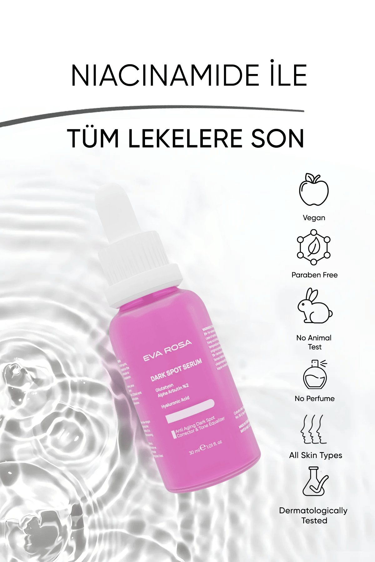 Leke Karşıtı, Cilt Tonu Eşitleyici Cilt Serumu 30 ml