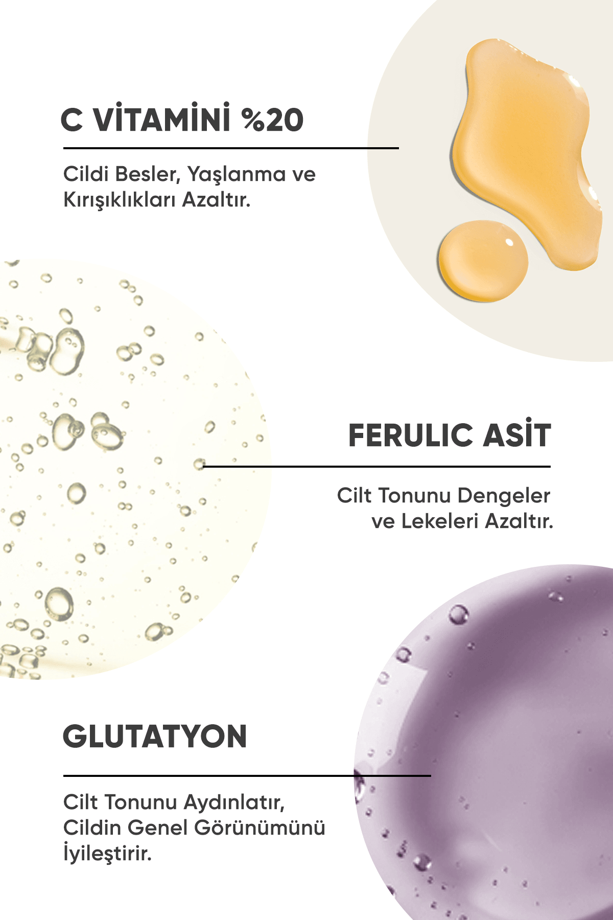 Aydınlatıcı, Ton Eşitleyici, Leke Karşıtı, Glutatyonlu Vitamin C Serum 30 ml