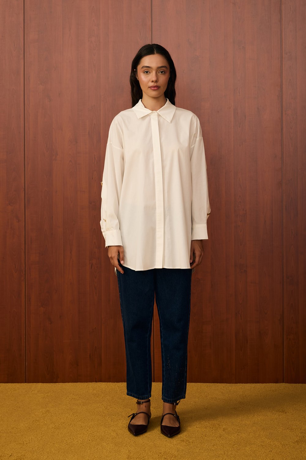 MRW1585-FLY GÖMLEK - BEYAZ image