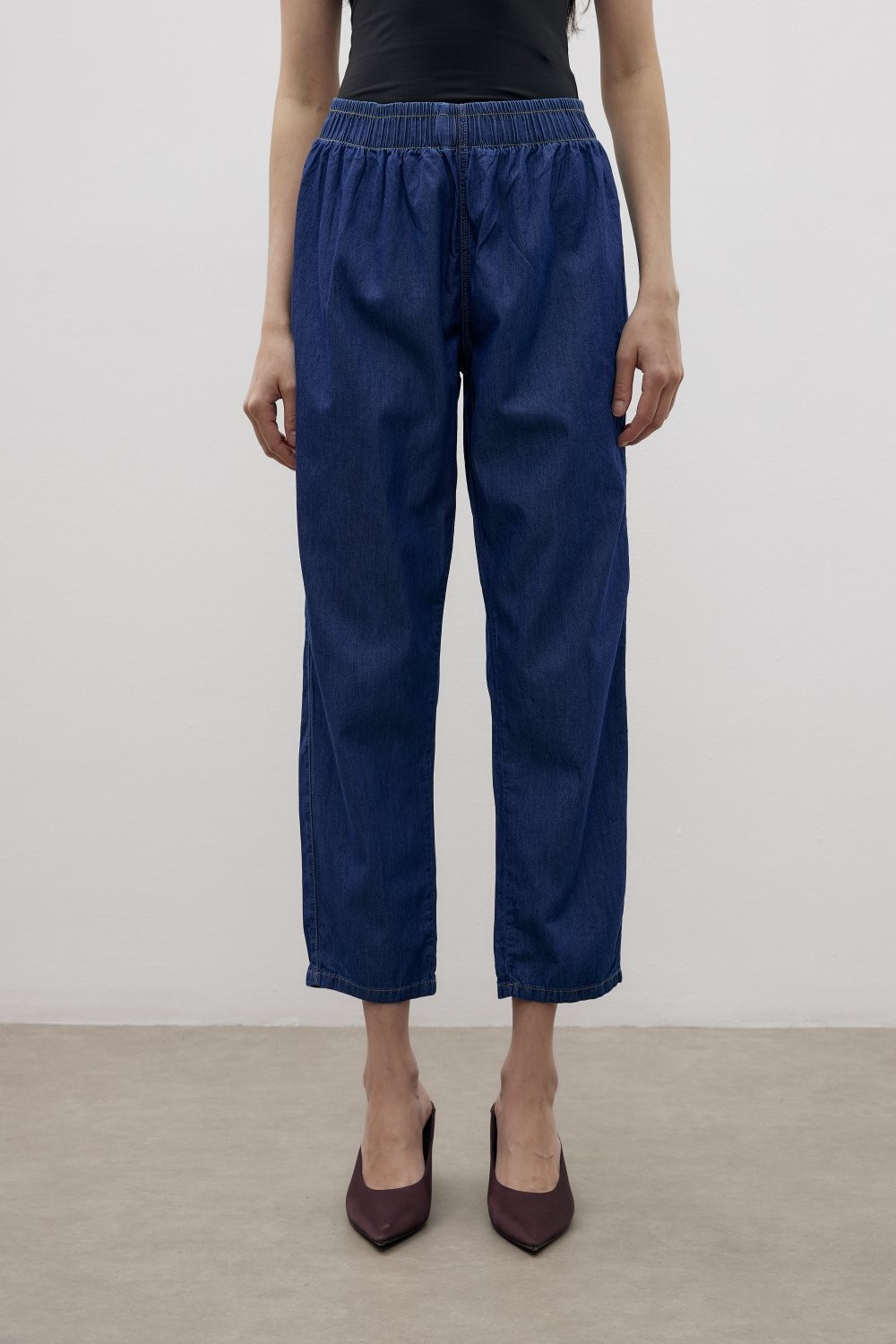 MRW1381-PERU PAÇA TENCEL PANTOLON - LACİVERT main variant image