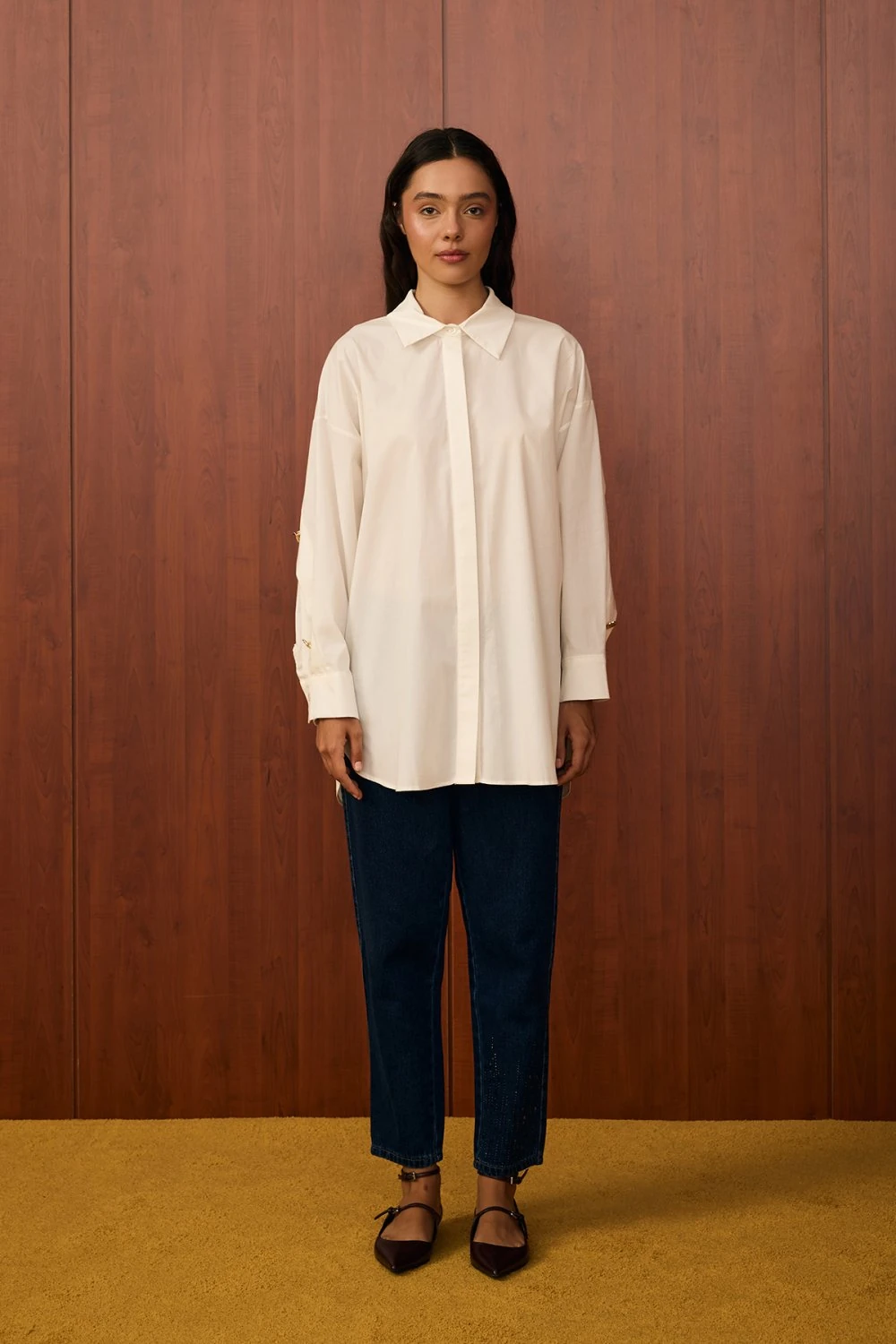 MRW1585-FLY GÖMLEK - BEYAZ image