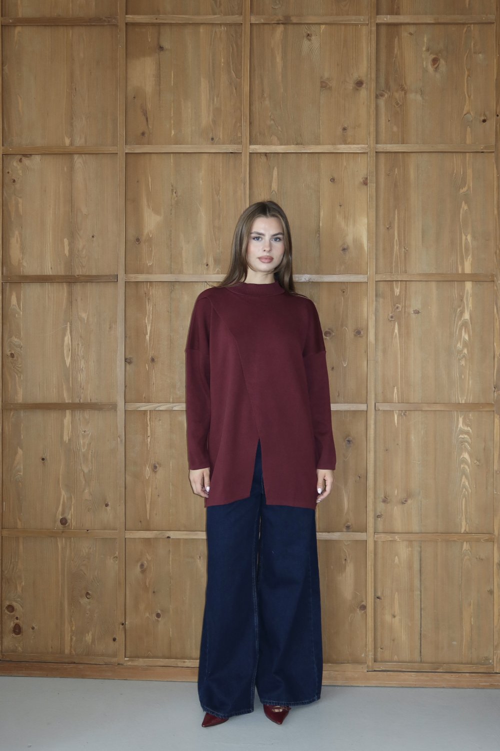 MRW1559-MAKAS TRİKO TAKIM - BORDO image