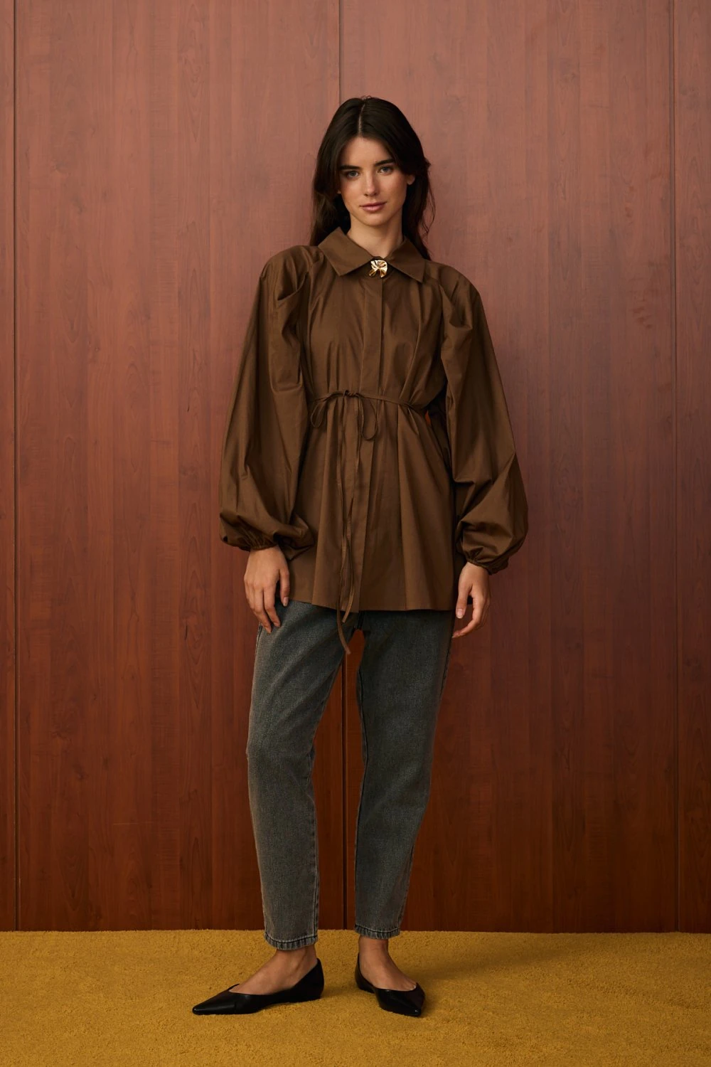 MRW1530-BALERİN GÖMLEK - KAHVE image