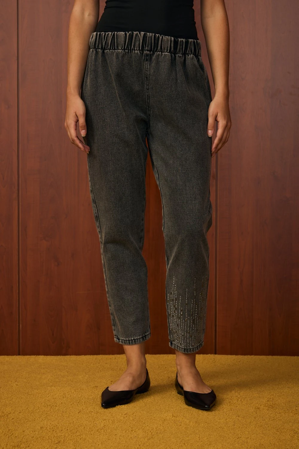 MRW1518-ÖN TAŞLI DENİM - KOYU GRİ image