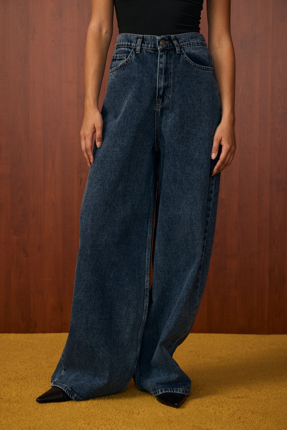 MRW1564-SALAŞ DENİM PANTOLON - KOYU MAVİ main variant image