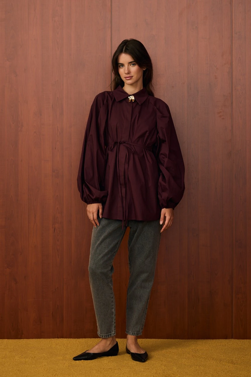 MRW1530-BALERİN GÖMLEK - BORDO image