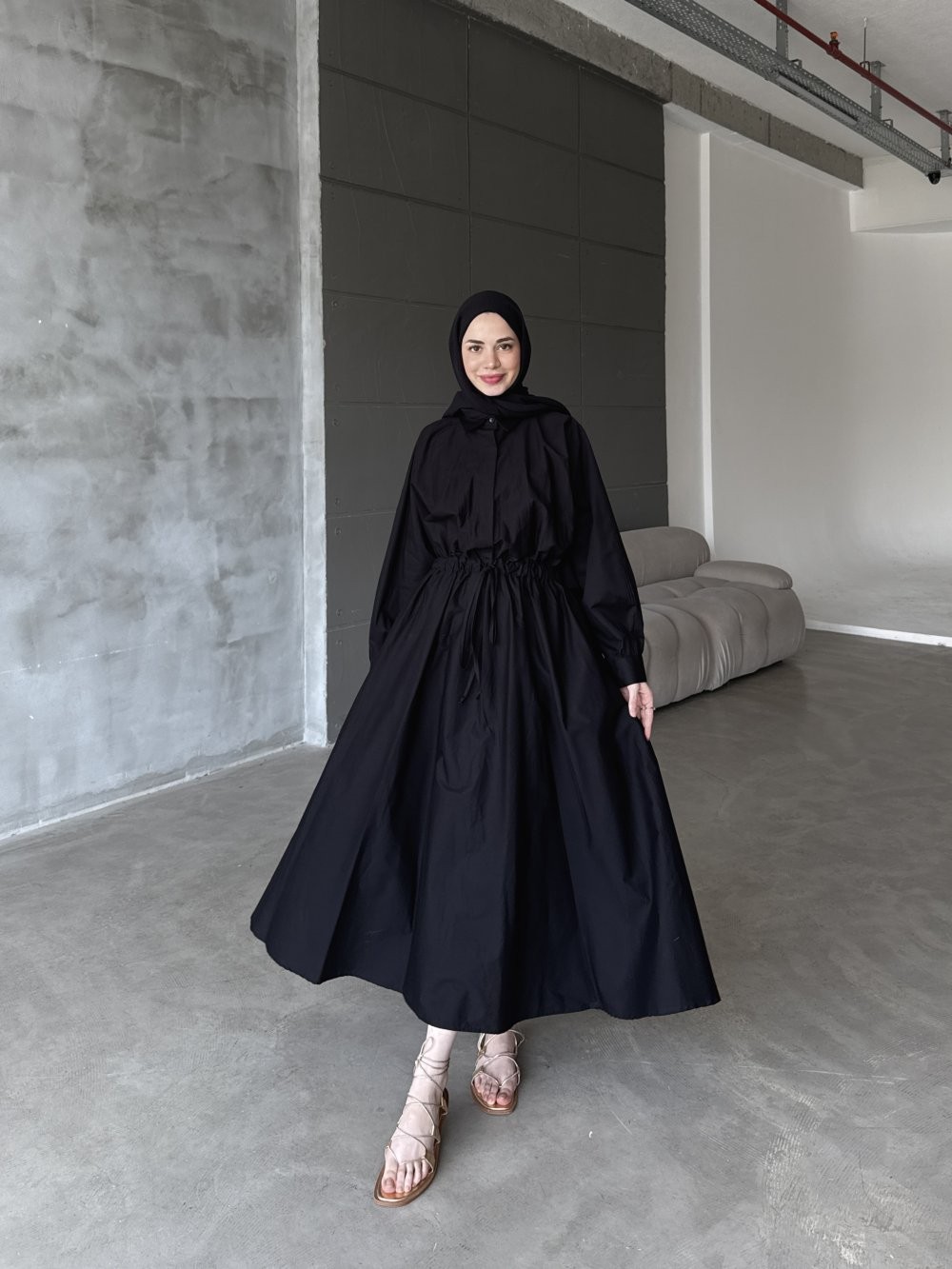 MRW1444-LOLLY ELBİSE - SIYAH image