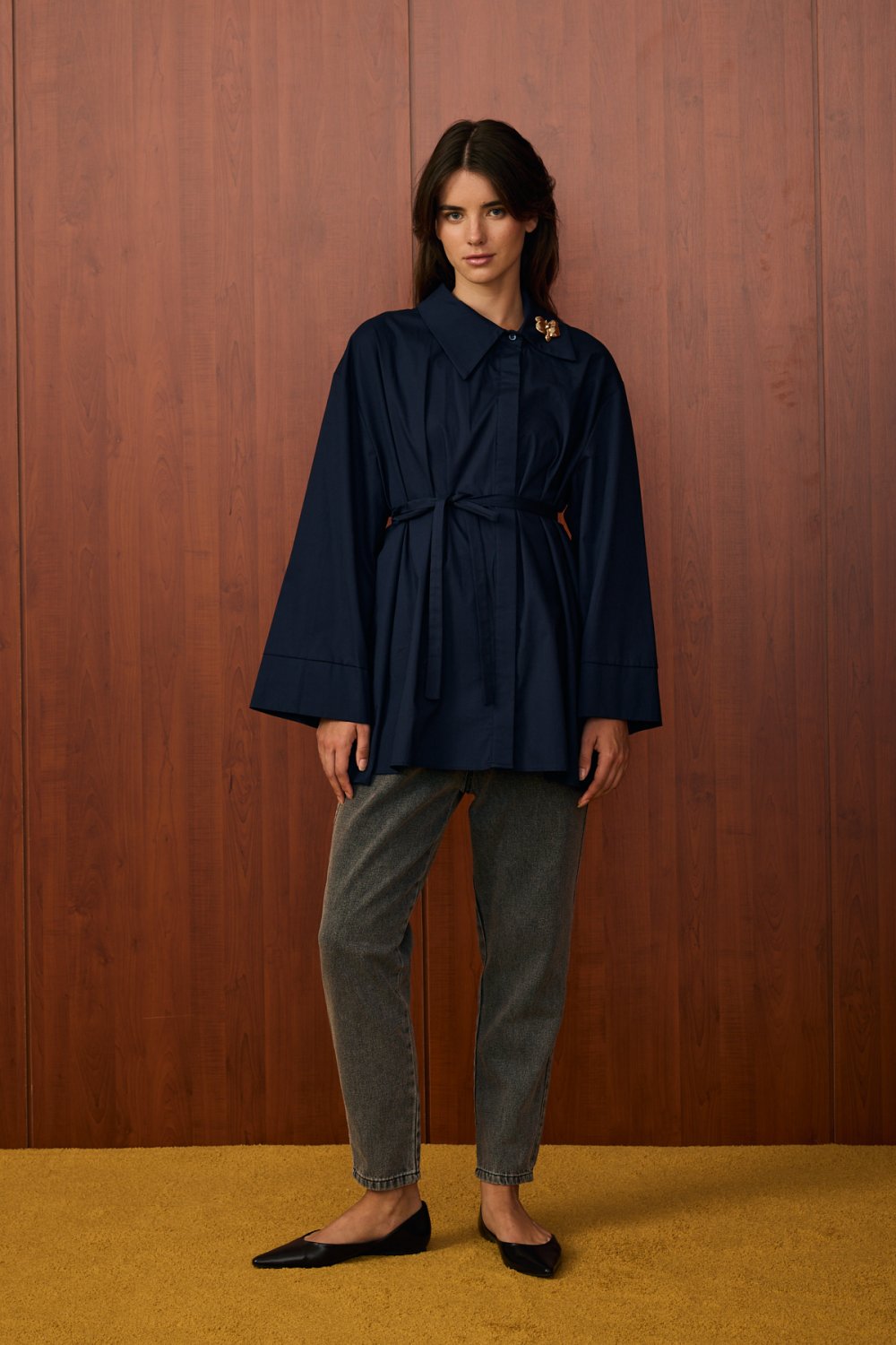 MRW1533-MADRİN ŞIK GÖMLEK - LACİVERT image