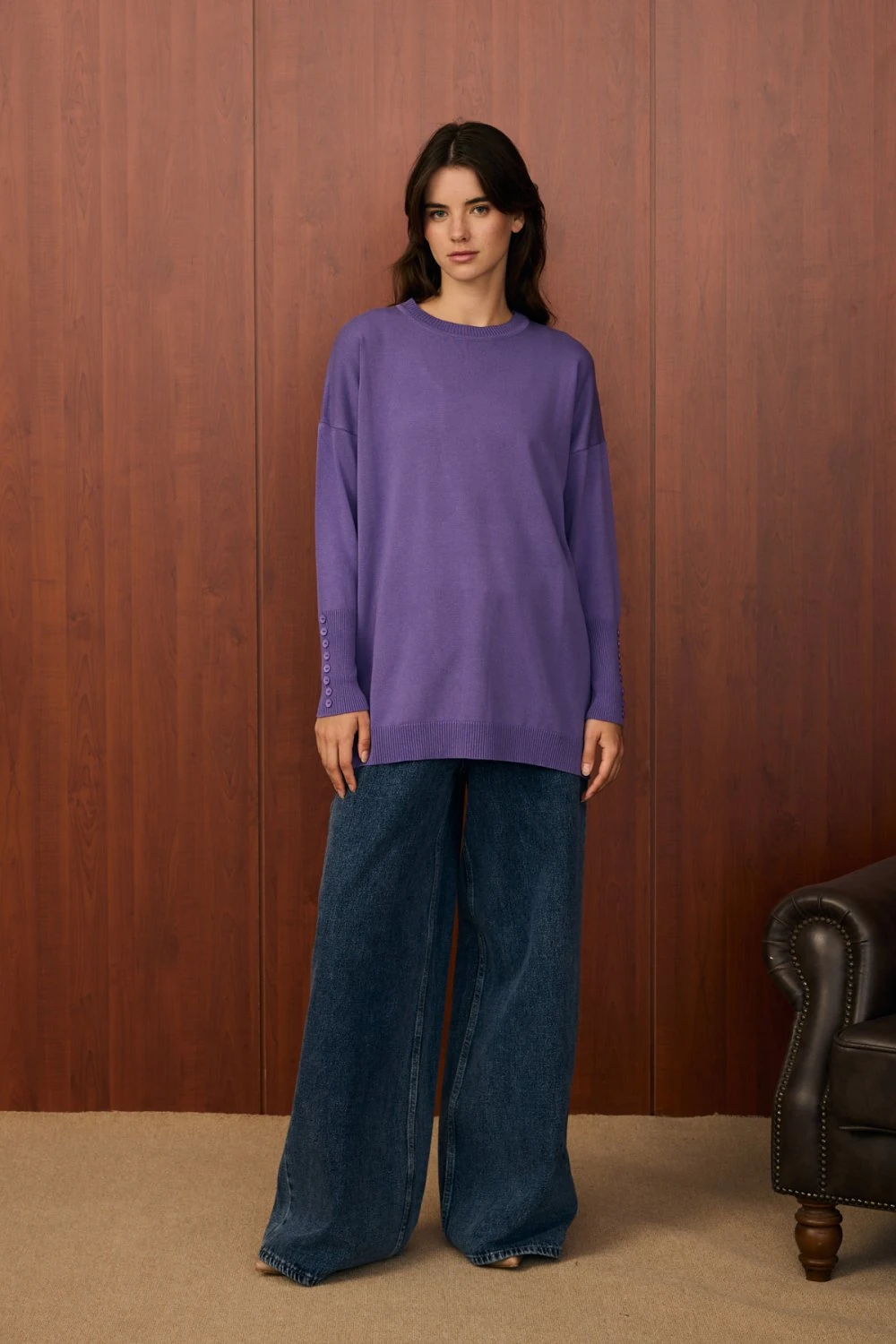 MRW1503-BASIC DÜĞME TRİKO - MOR image