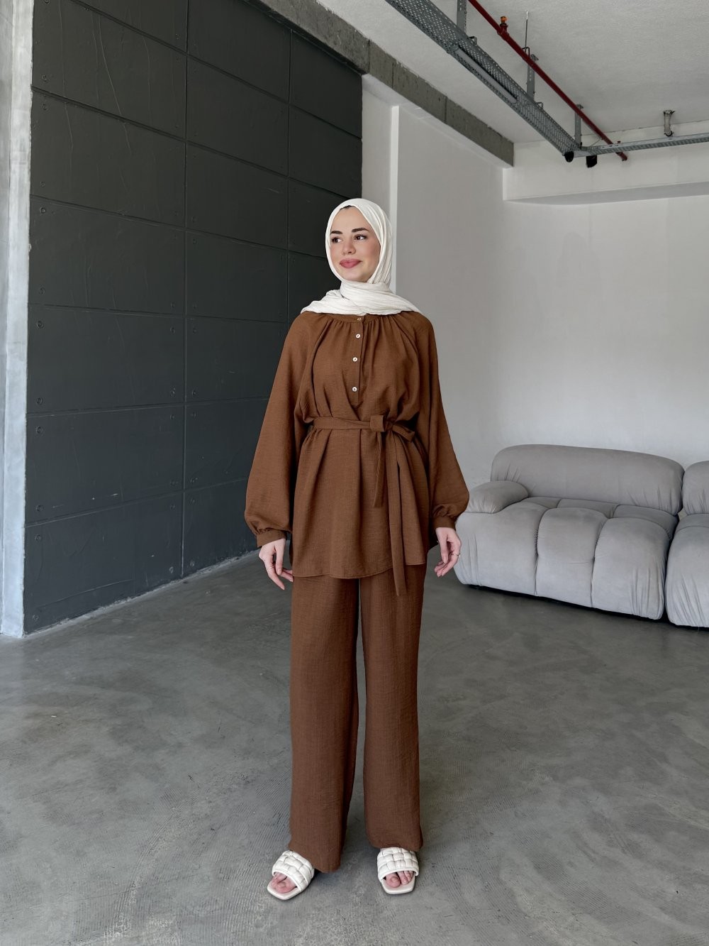 MRW1446-SARDUNYA TAKIM - KAHVE image