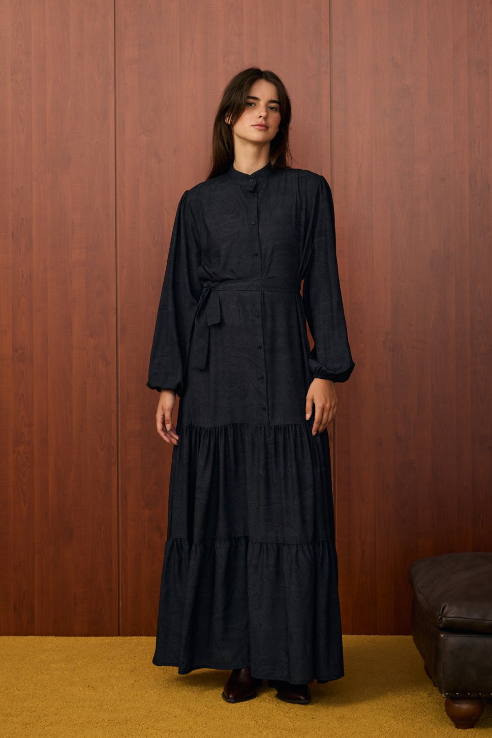 MRW1575-VOİLA ELBİSE - SIYAH image