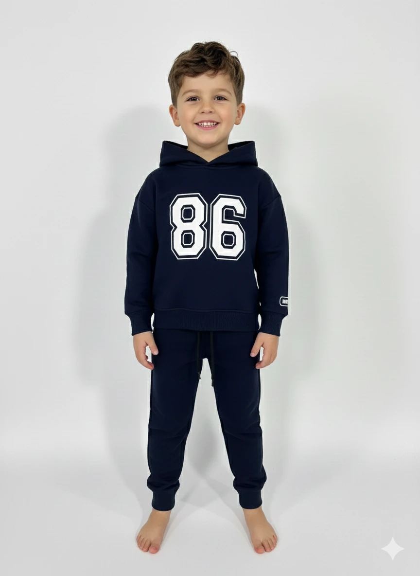 Kapüşonlu 3 İplik Şardonlu Eşofman Takımı