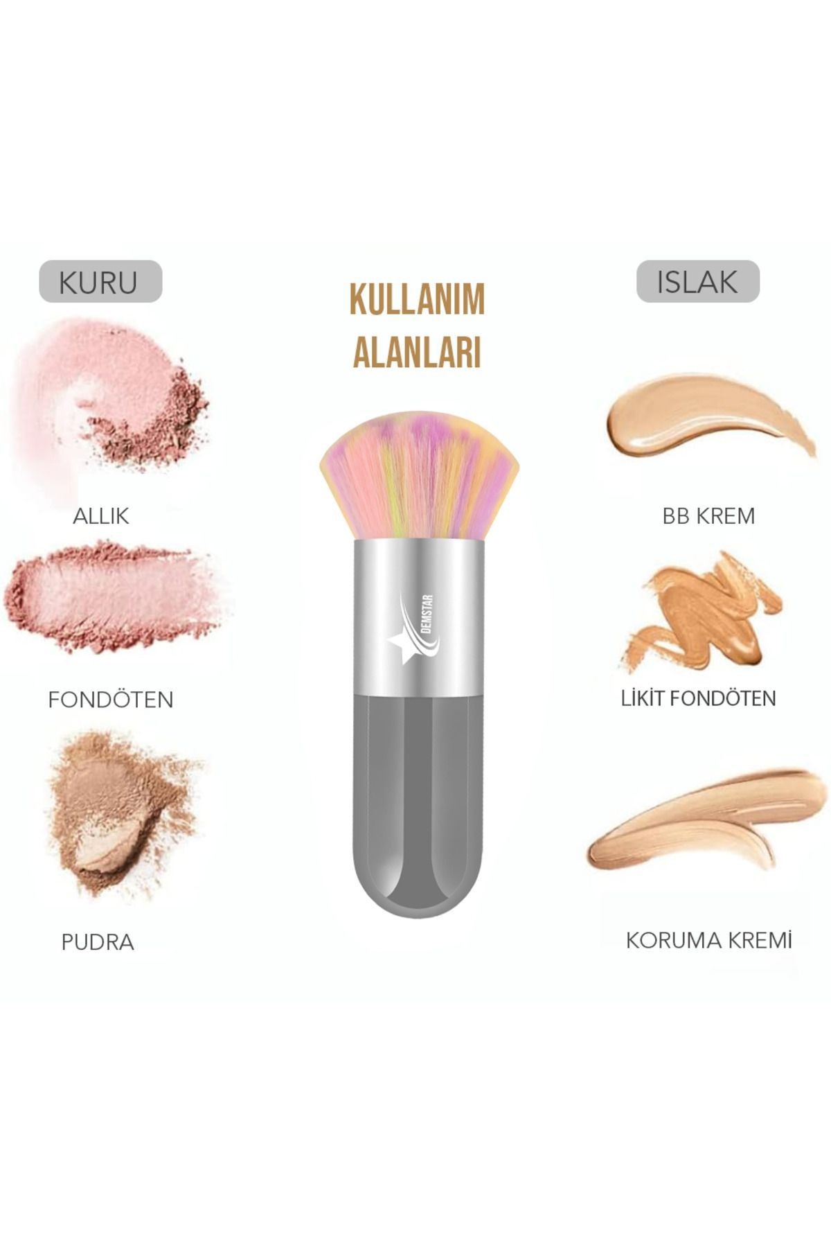 Professional Make-up Luxury Kabuki Fondöten Ve Allık Makyaj Fırçası RS