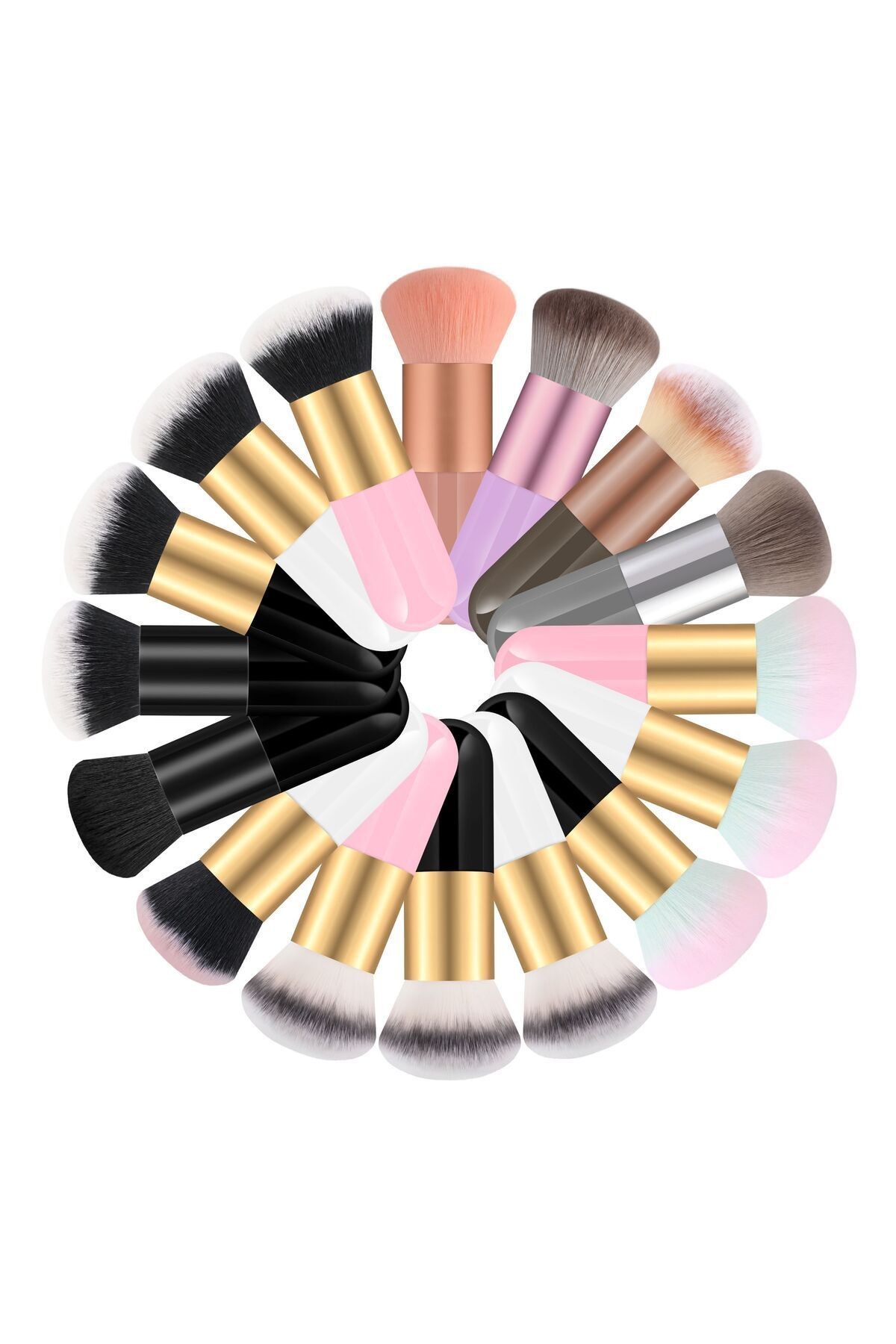 Professional Make-up Luxury Kabuki Fondöten Ve Allık Makyaj Fırçası RS