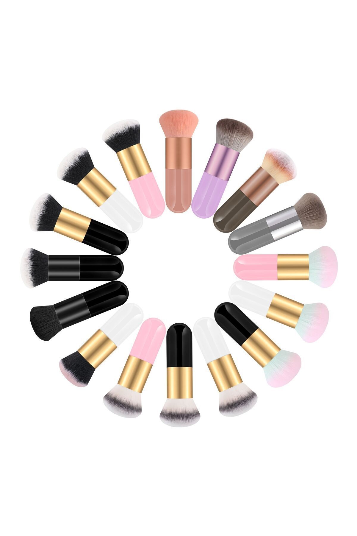 Professional Make-up Luxury Kabuki Fondöten Ve Allık Makyaj Fırçası RS