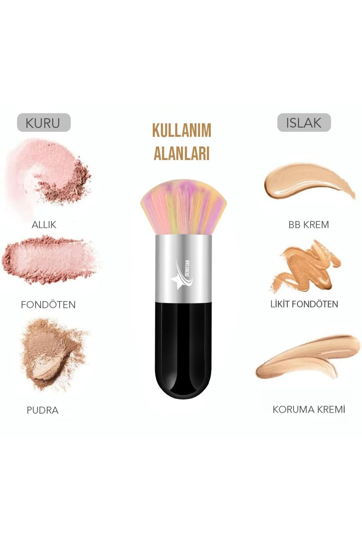 Professional Make-up Luxury Kabuki Fondöten Ve Allık Makyaj Fırçası RS
