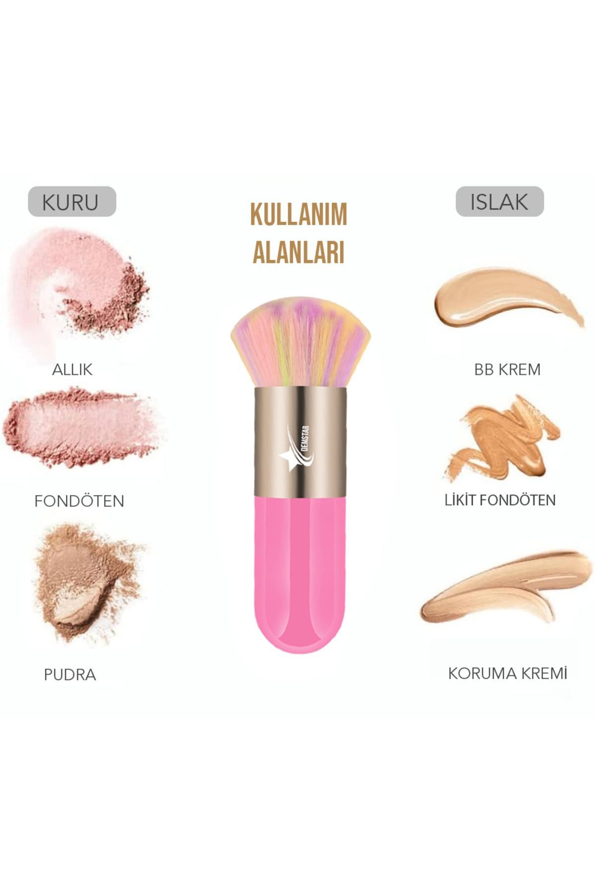 Professional Make-up Luxury Kabuki Fondöten Ve Allık Makyaj Fırçası RS