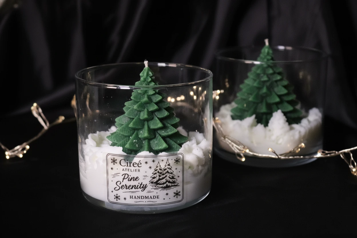 Pine Serenity – Kokulu Doğal Soya Wax Mum (Tek Parça)