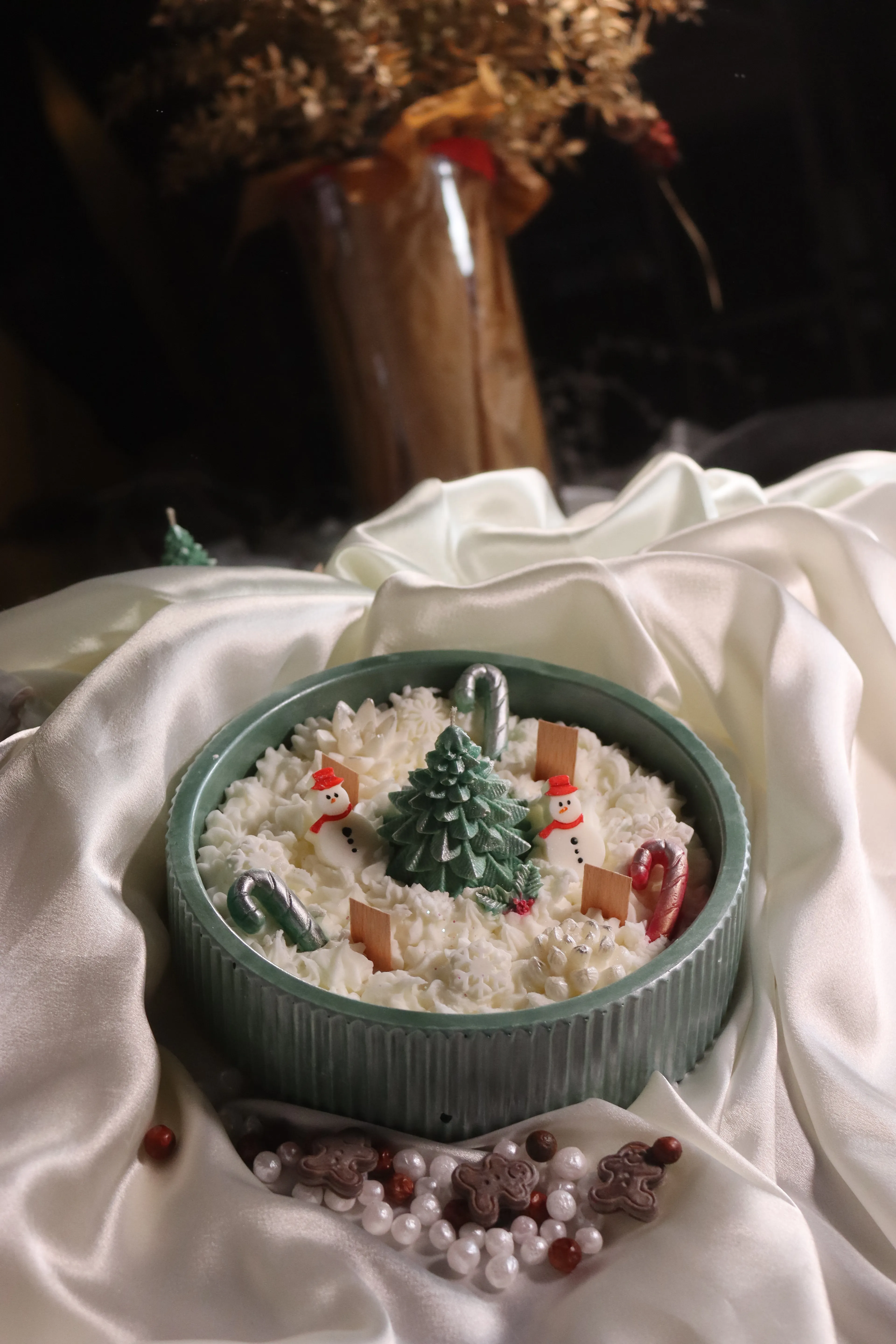 Noel Bahçesi – Christmas Soy Wax Dekoratif Bowl Candle | El Yapımı Yılbaşı Tasarımı
