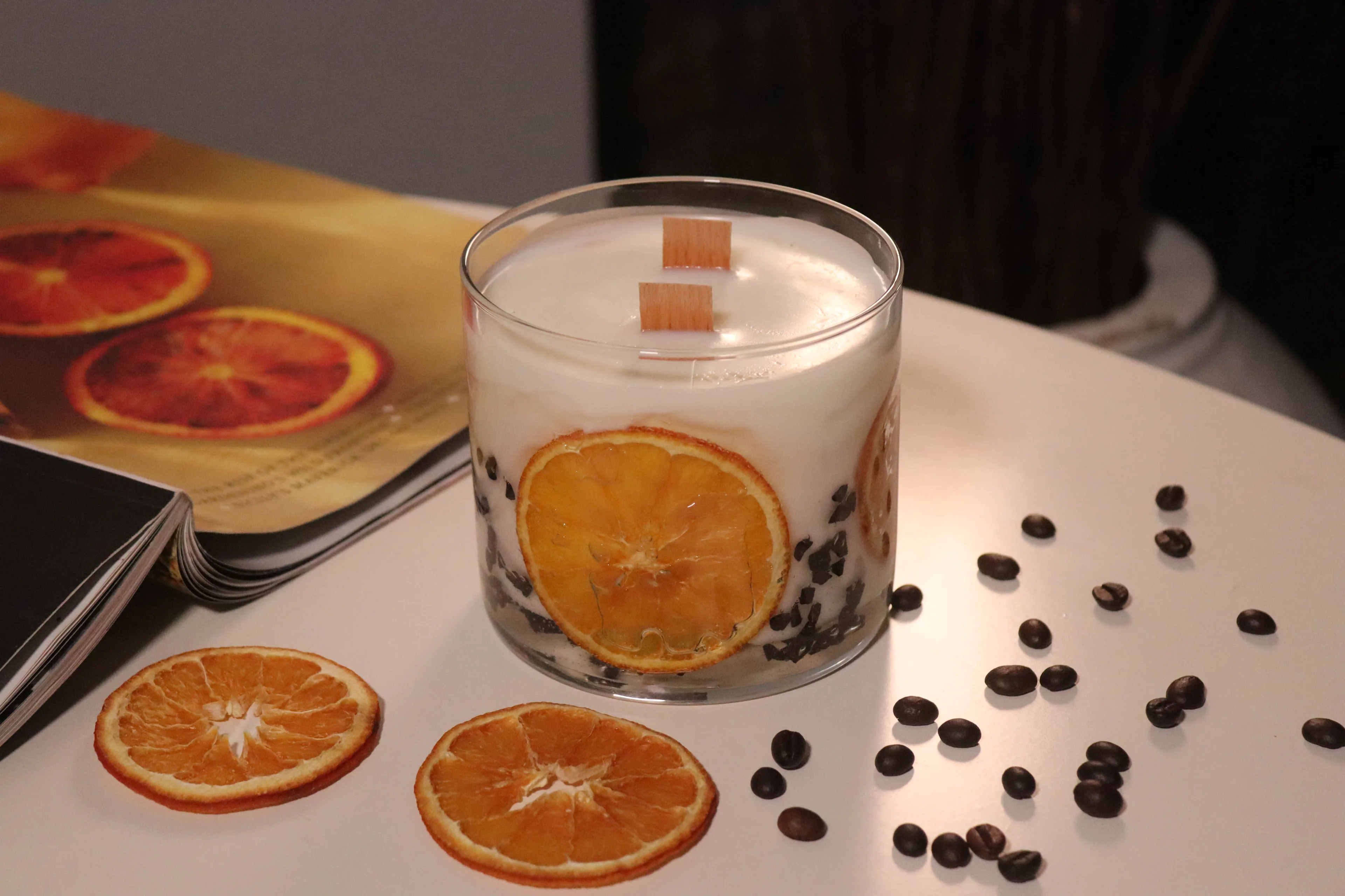 Citrus Crystal – Kırık Cam Detaylı Premium El Yapımı Soya Wax Mum