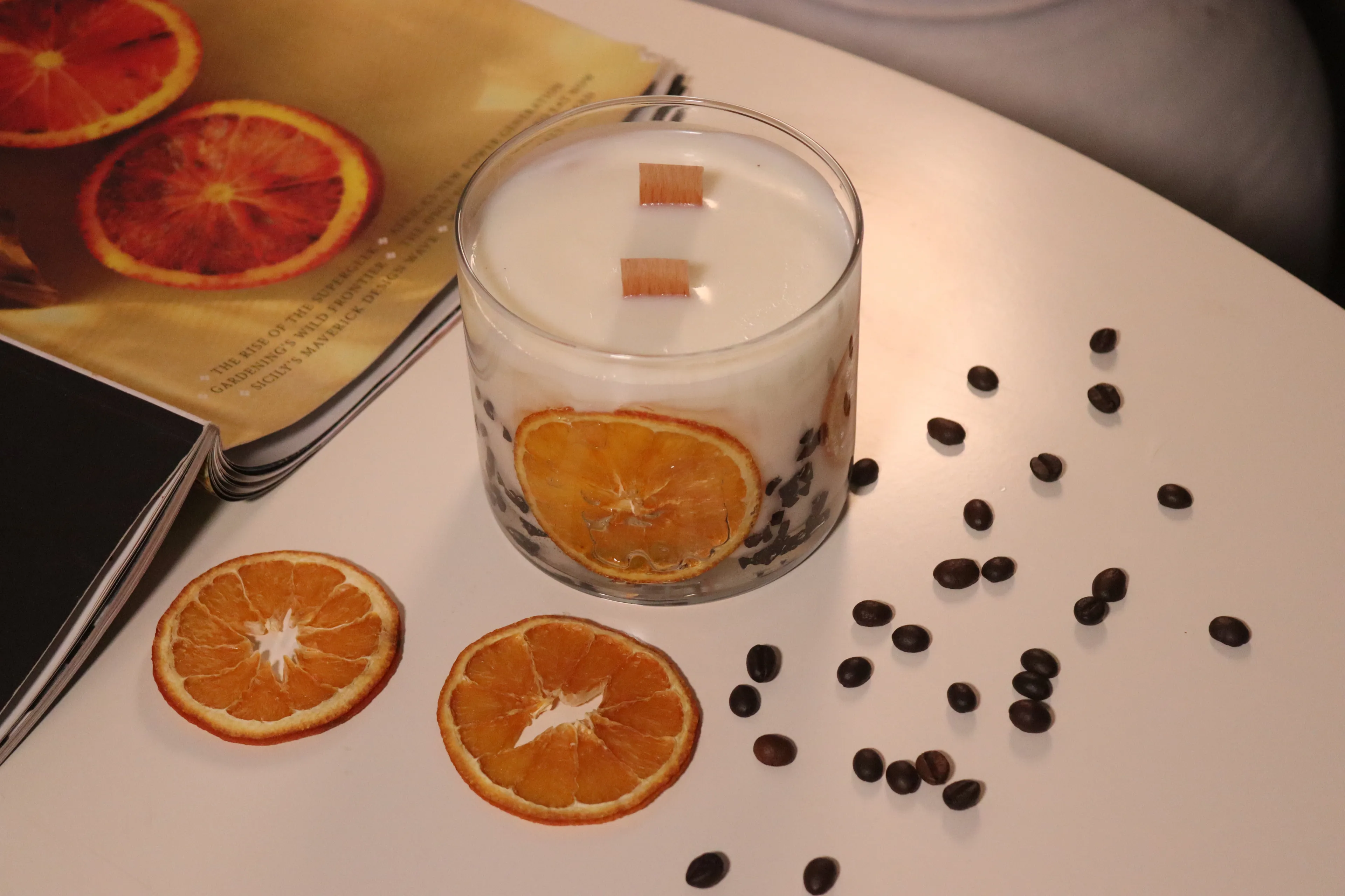 Citrus Crystal – Kırık Cam Detaylı Premium El Yapımı Soya Wax Mum