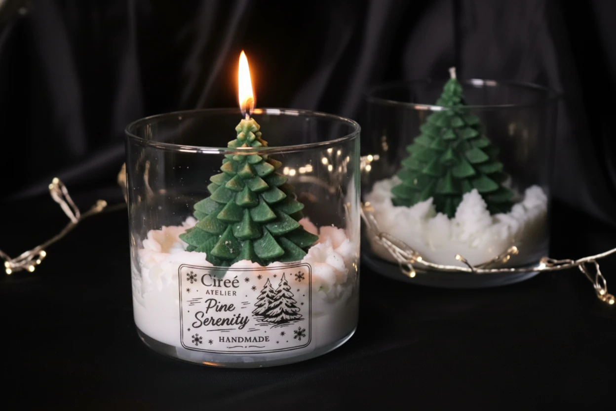 Pine Serenity – Kokulu Doğal Soya Wax Mum (Tek Parça)