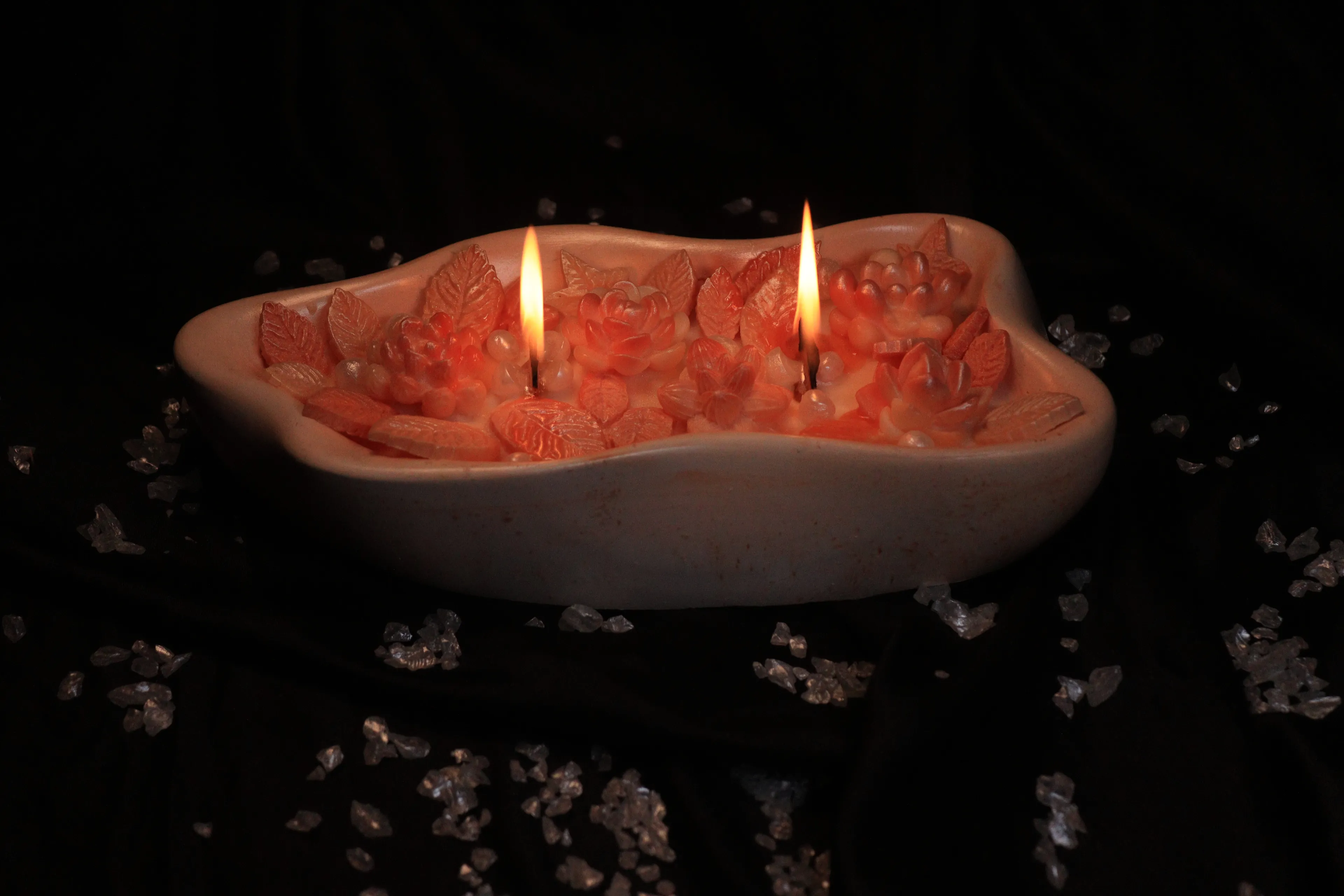 Bloom Garden Bowl Candle – Çiçek Detaylı El Yapımı Dekoratif Soya Wax Mum