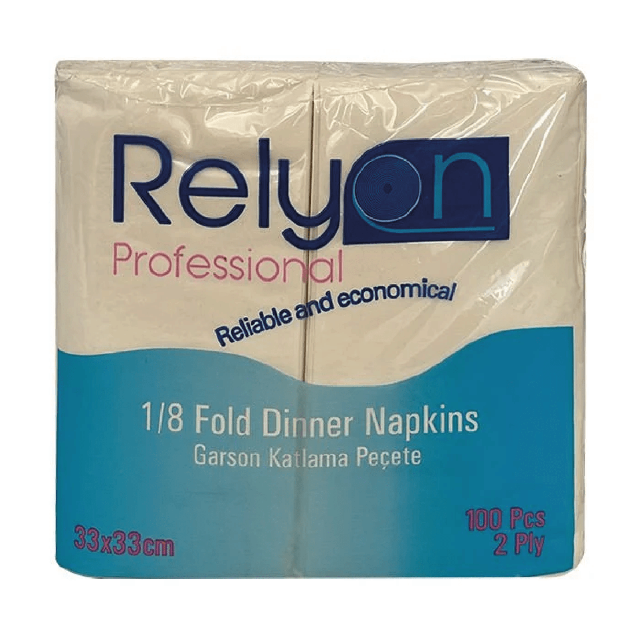 Relyon Professional Dinner Napkin 1/8 Folded (1/8-33x33-100X12)
