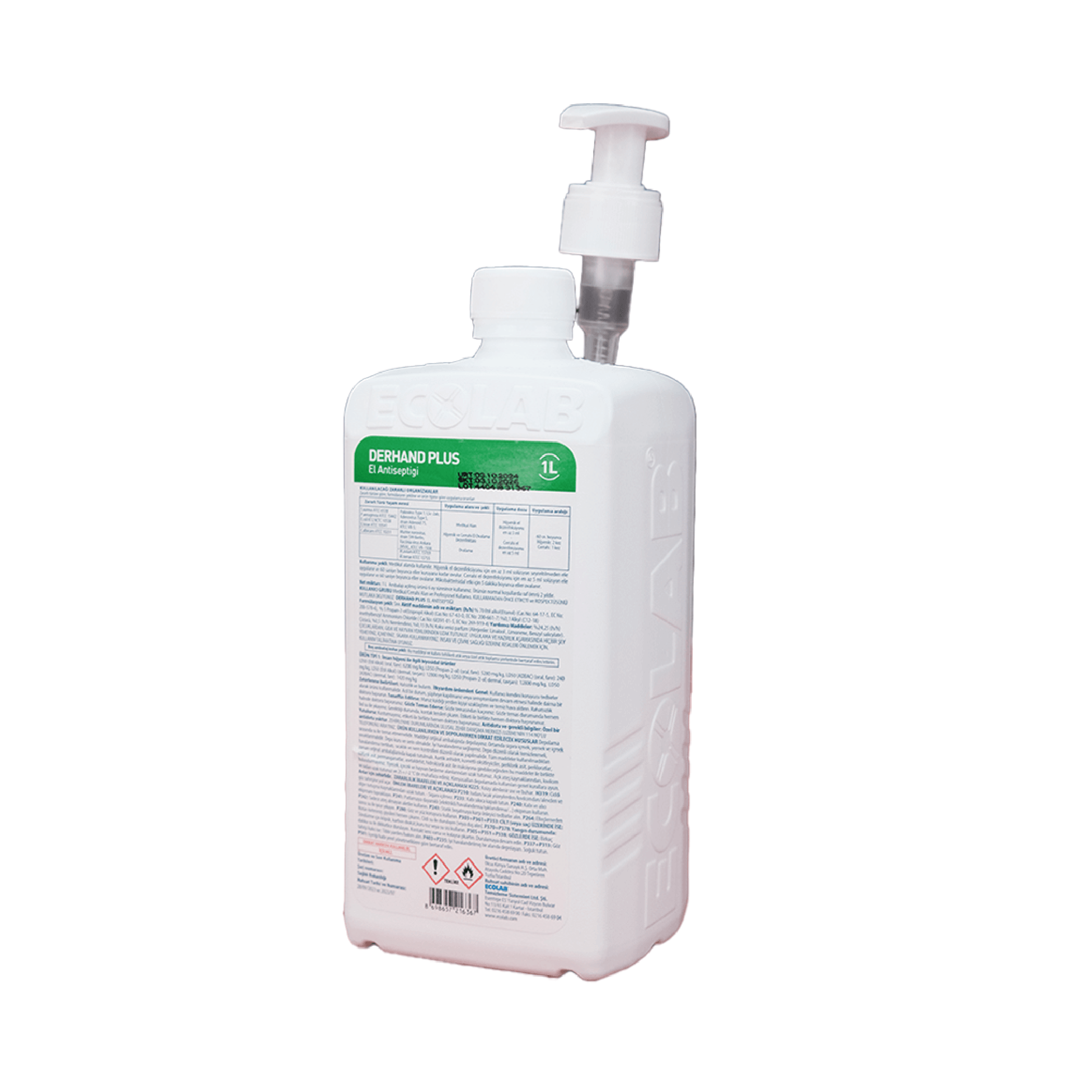 Ecolab Derhand Plus El Dezenfektanı 1 Lt + Pompa