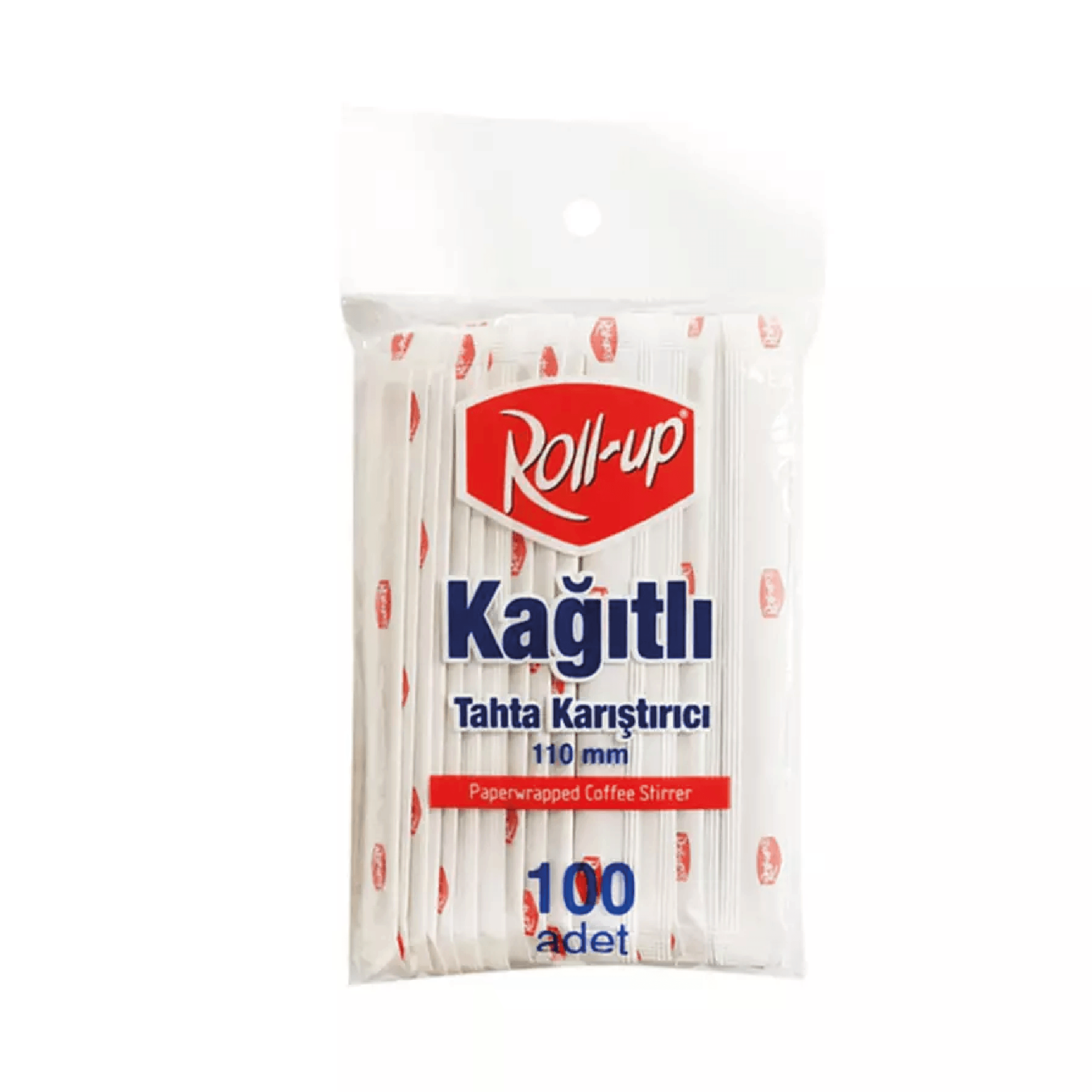 Roll Up Kağıtlı Tahta Karıştırıcı 11 cm Poşetli 100'lü