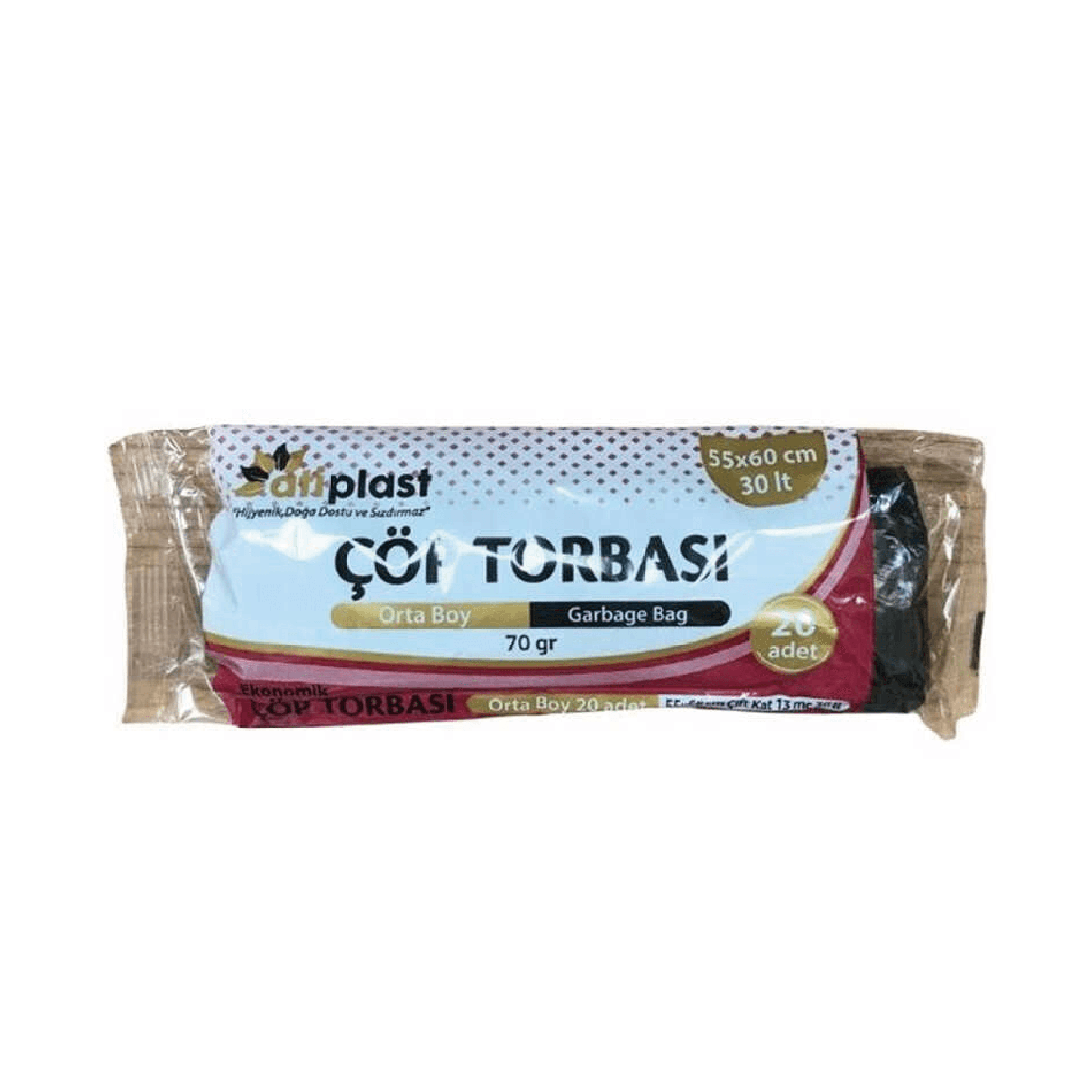 Atiplast Orta Boy Çöp Torbası Siyah 55x60/70 gr