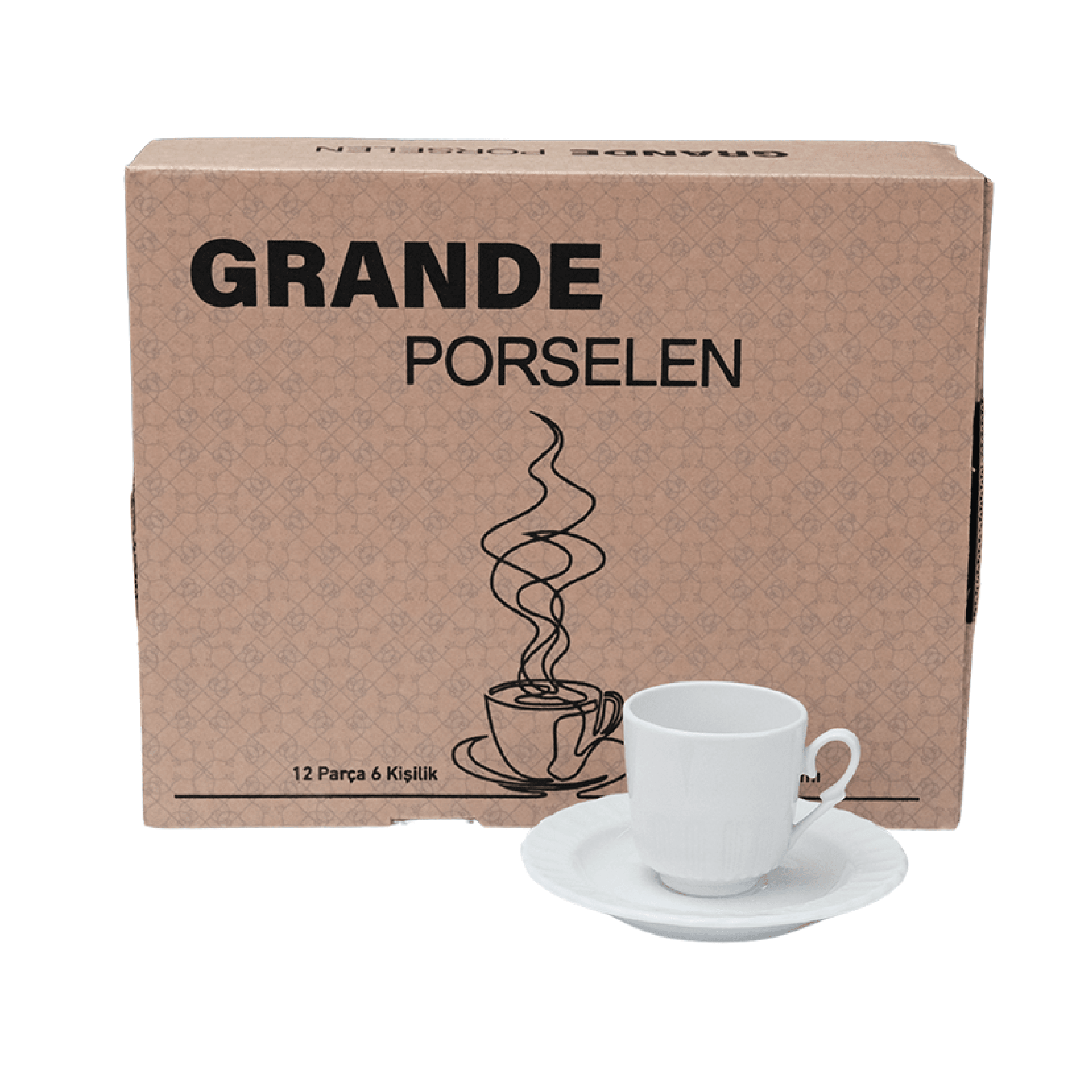 Grande Porselen Türk Kahvesi Takımı 12 Parça