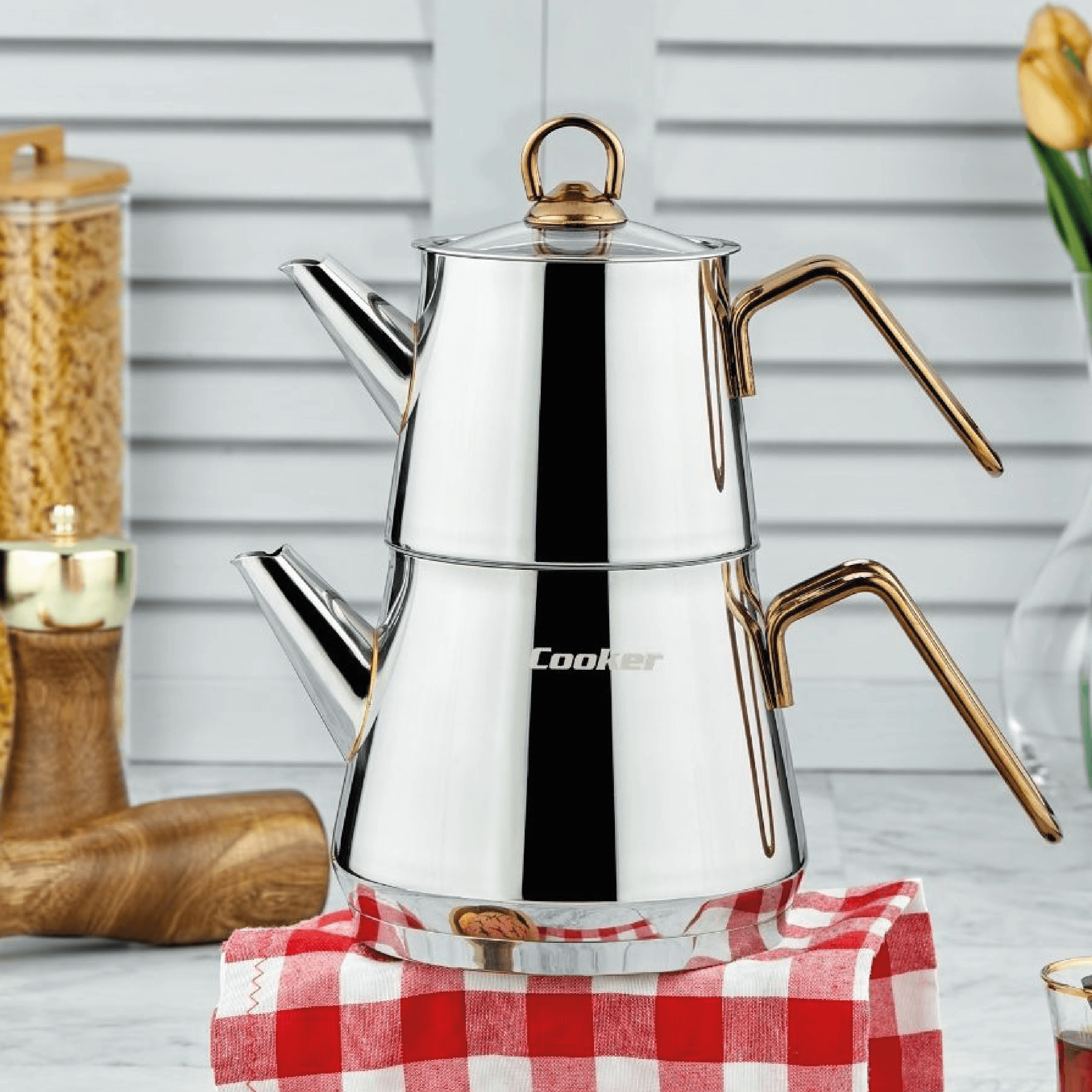 Cooker Bianco Aile Boy Çaydanlık
