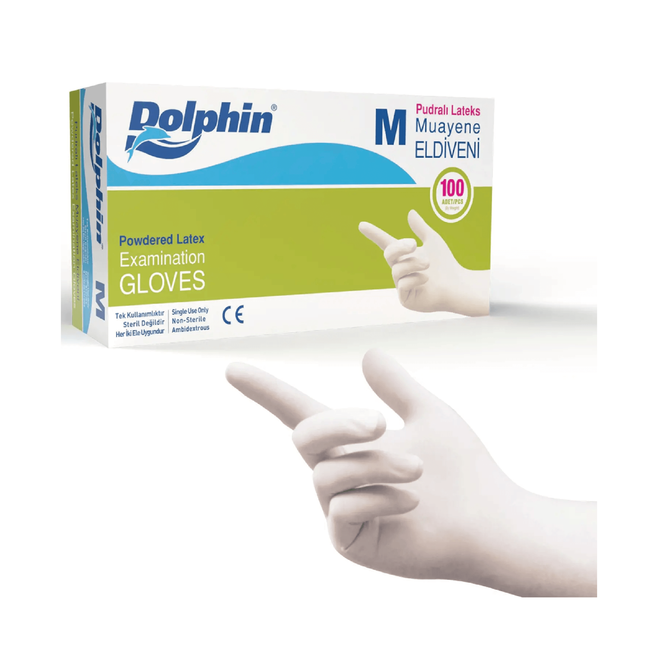 Dolphin Lateks Eldiven Pudralı M