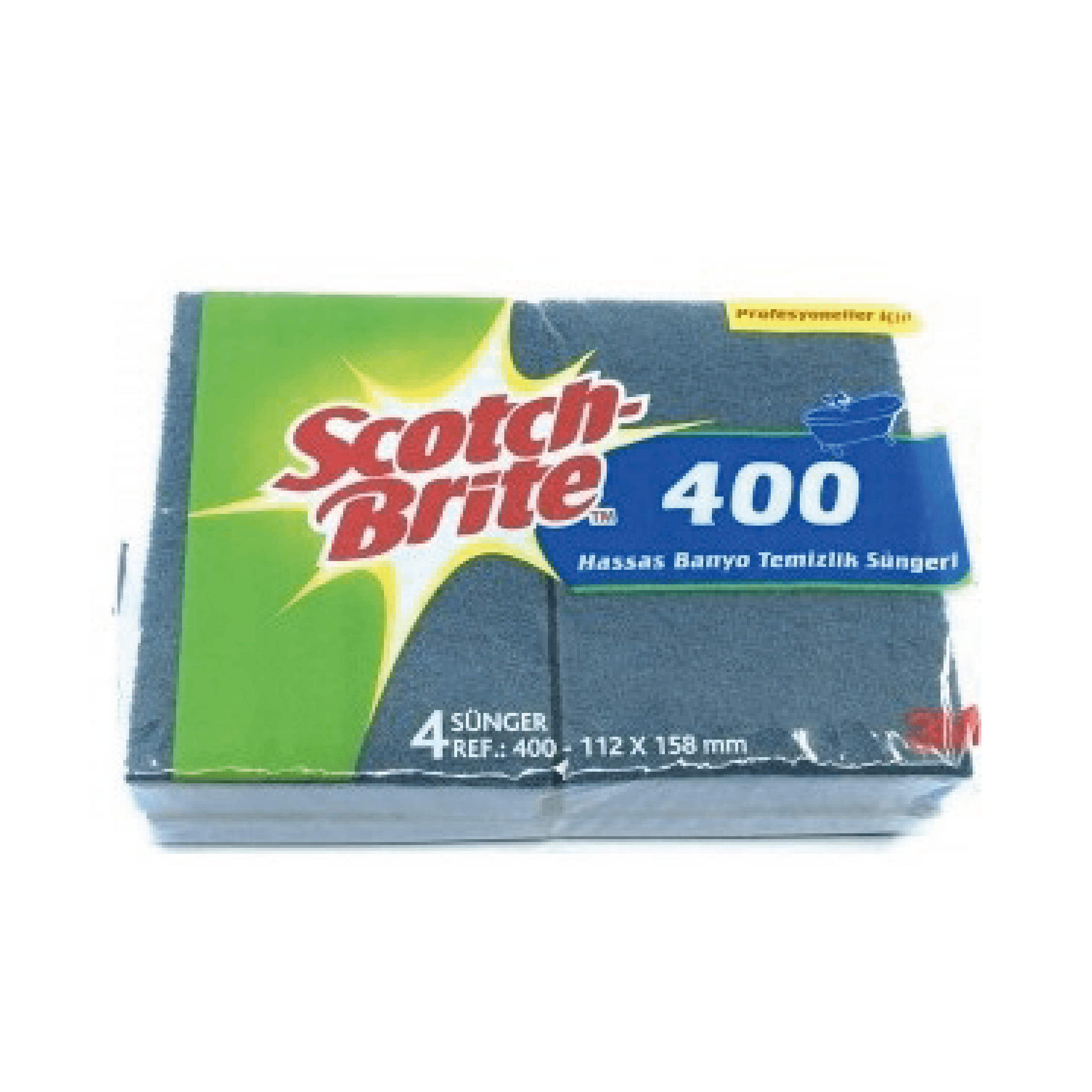 Scotch Brite 400 Mavi Hassas Banyo Temizlik Süngeri 4'lü