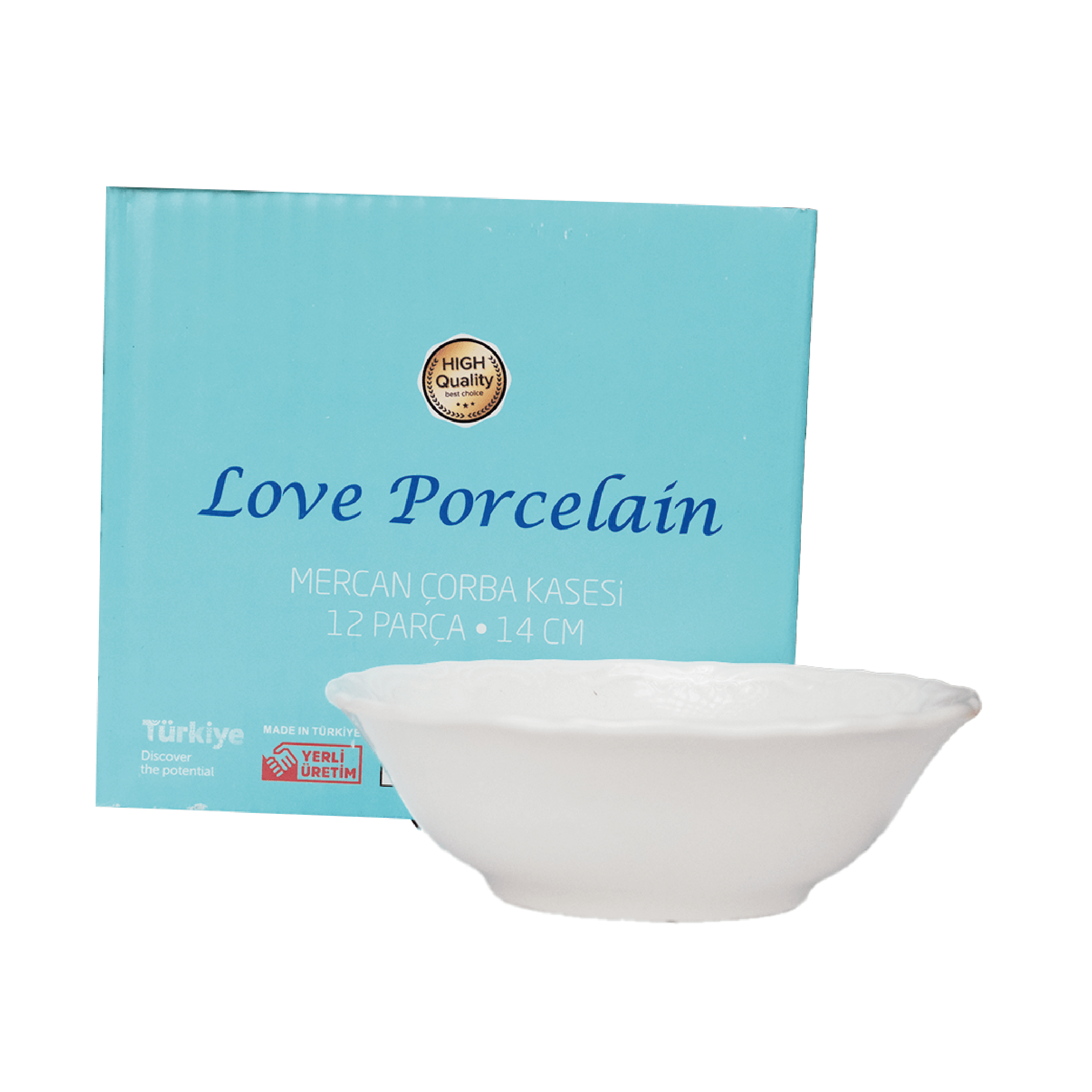 Love Porcelain Mercan Çorba Kasesi 14cm 12 Parça