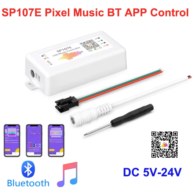 SP107E Bluetooth ARGB Pixel Led Kontrol Cihazı (Sese duyarlı)