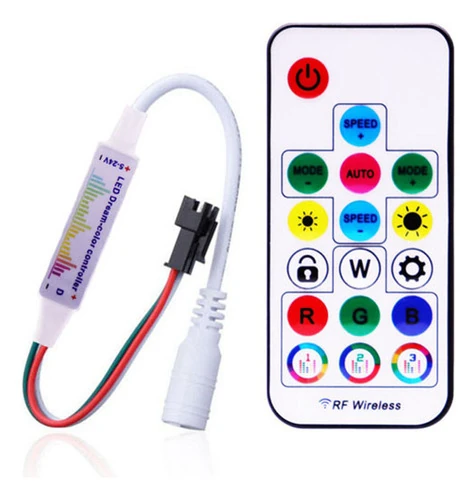 SP104E 17 Tuşlu RF Kumandalı ARGB Pixel Kontrol Devresi (Sese duyarlı)