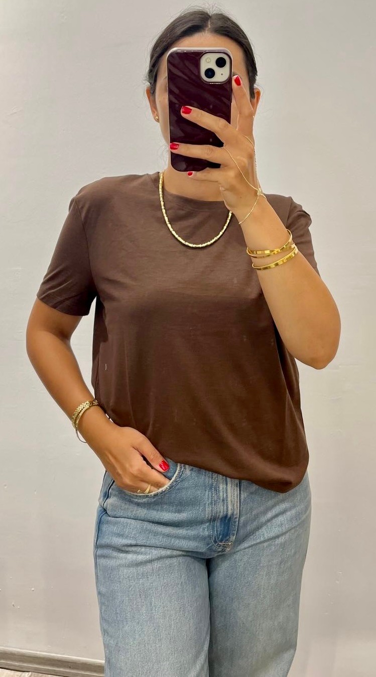 Kahve Kısa Kollu T-shirt