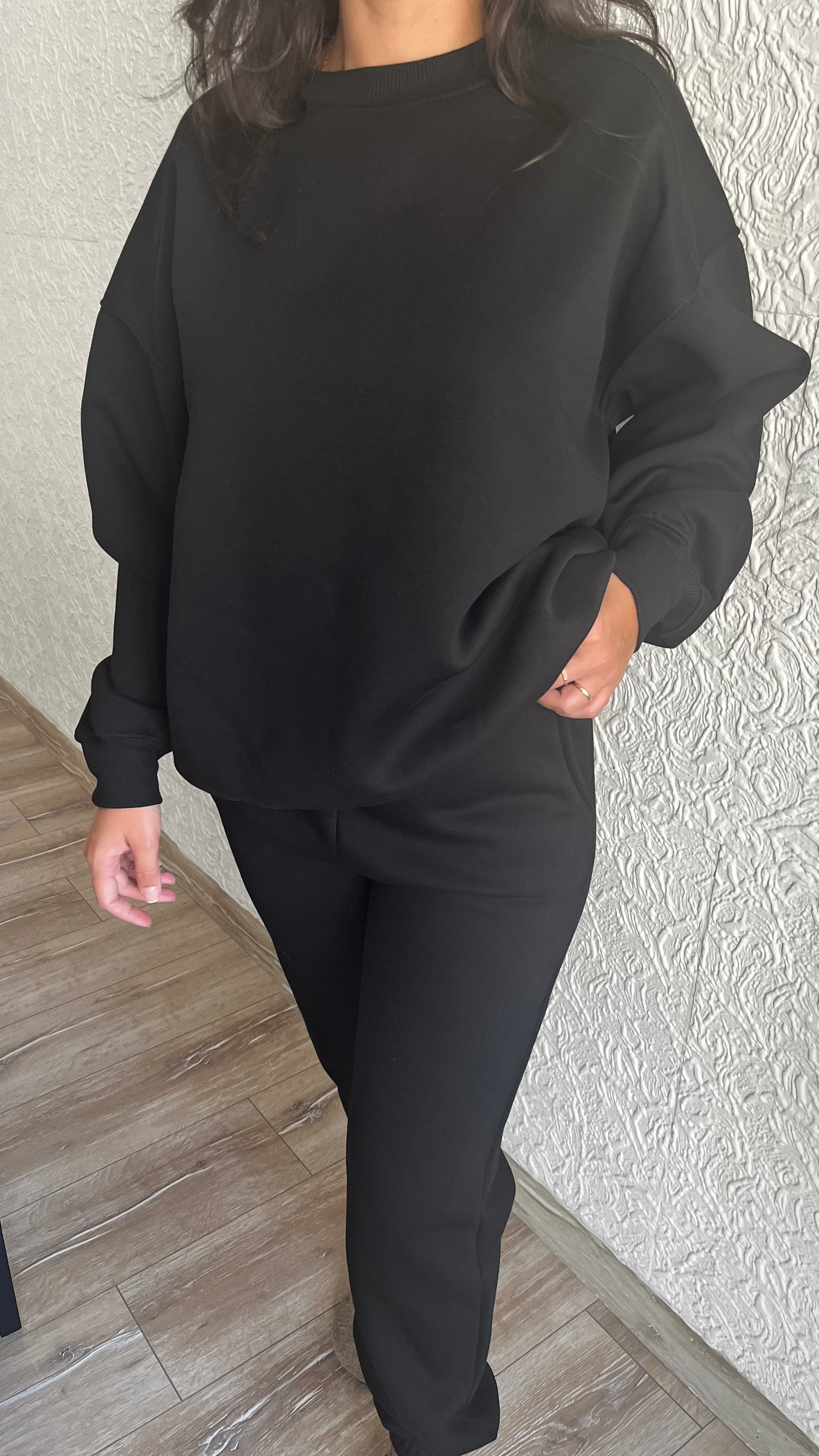 Siyah Şardonlu Eşofman Altı 