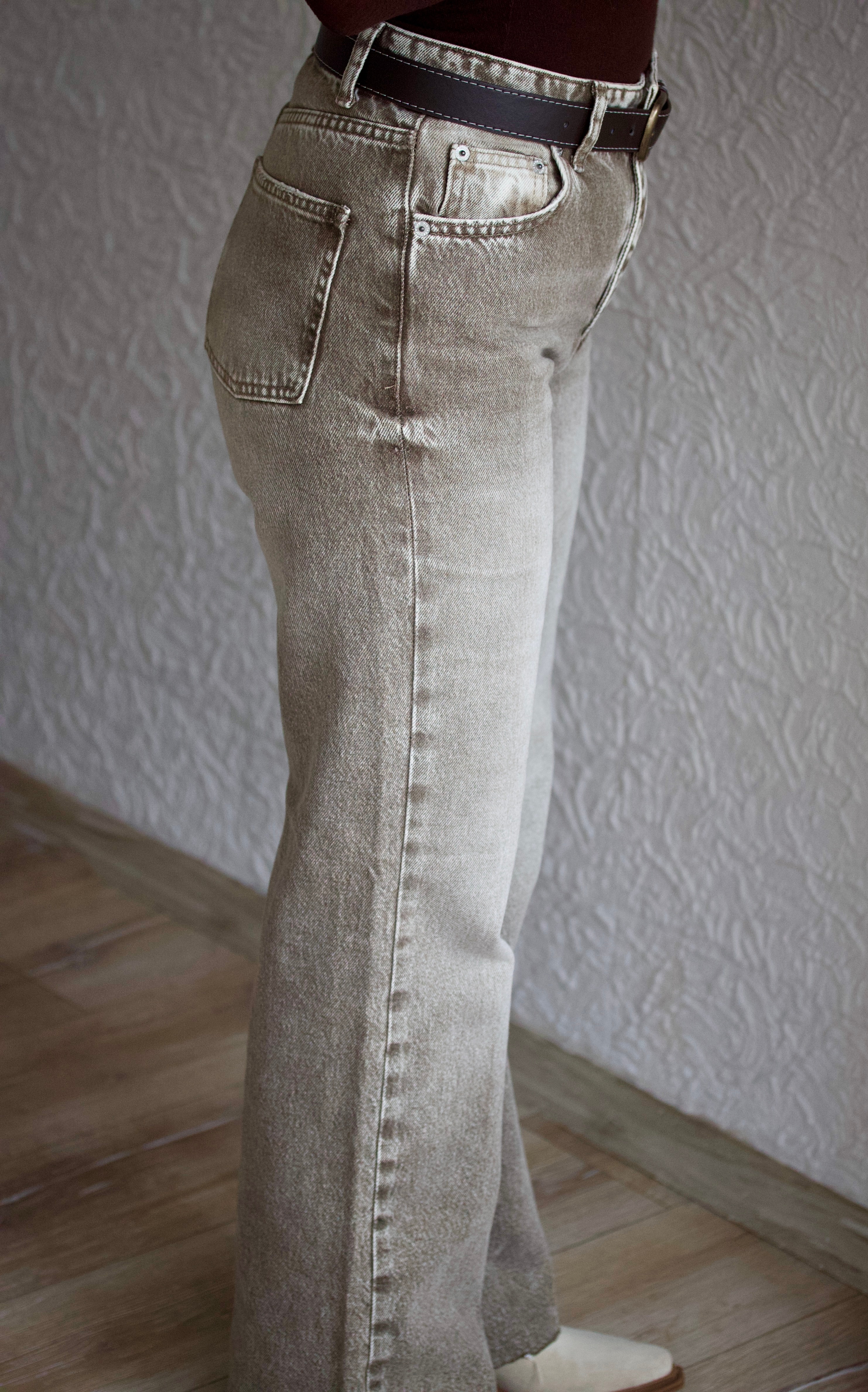 Gri Yıkama Jean Pantolon 