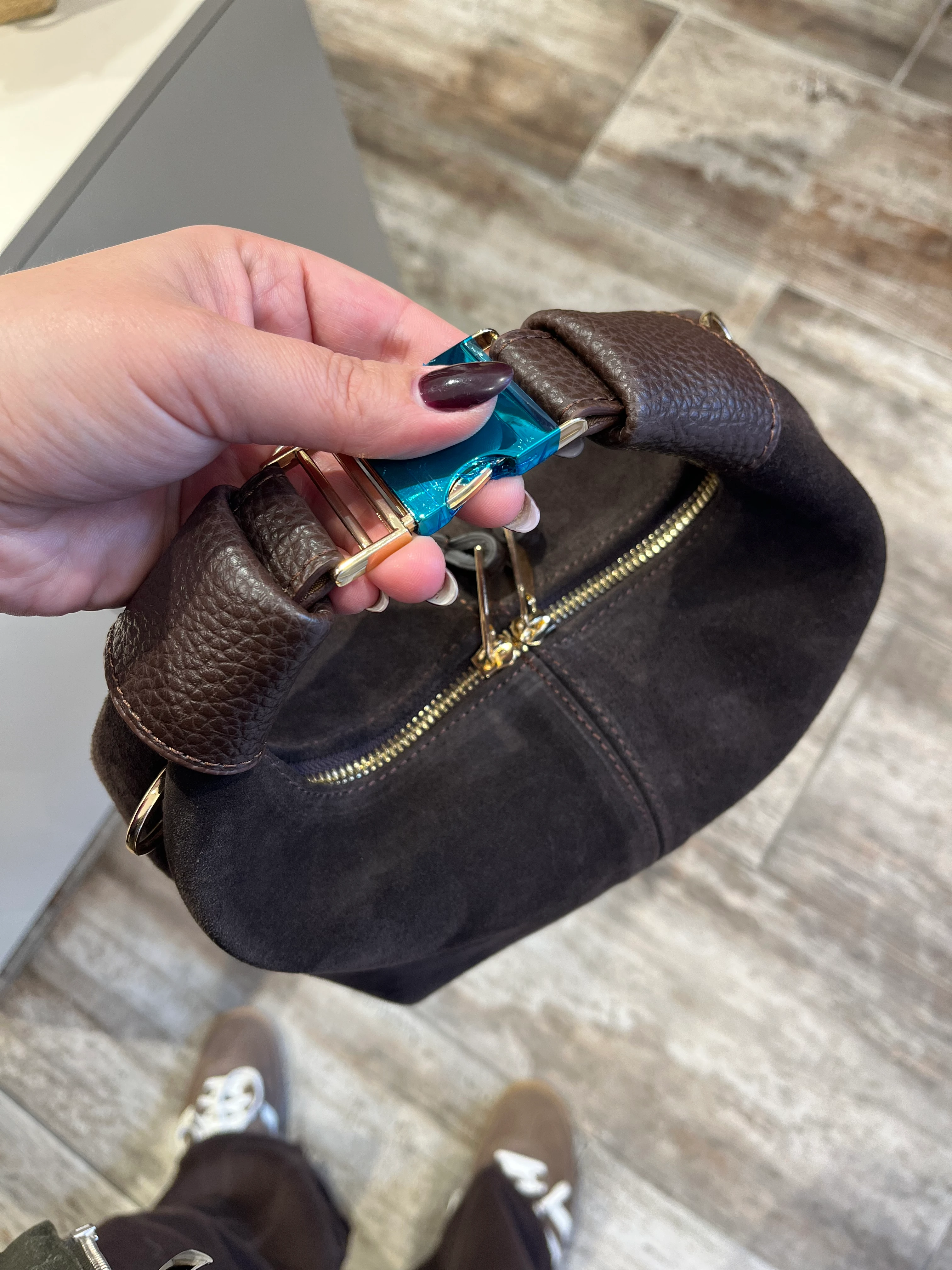 Acı Kahve Hakiki Süet Deri Çanta 