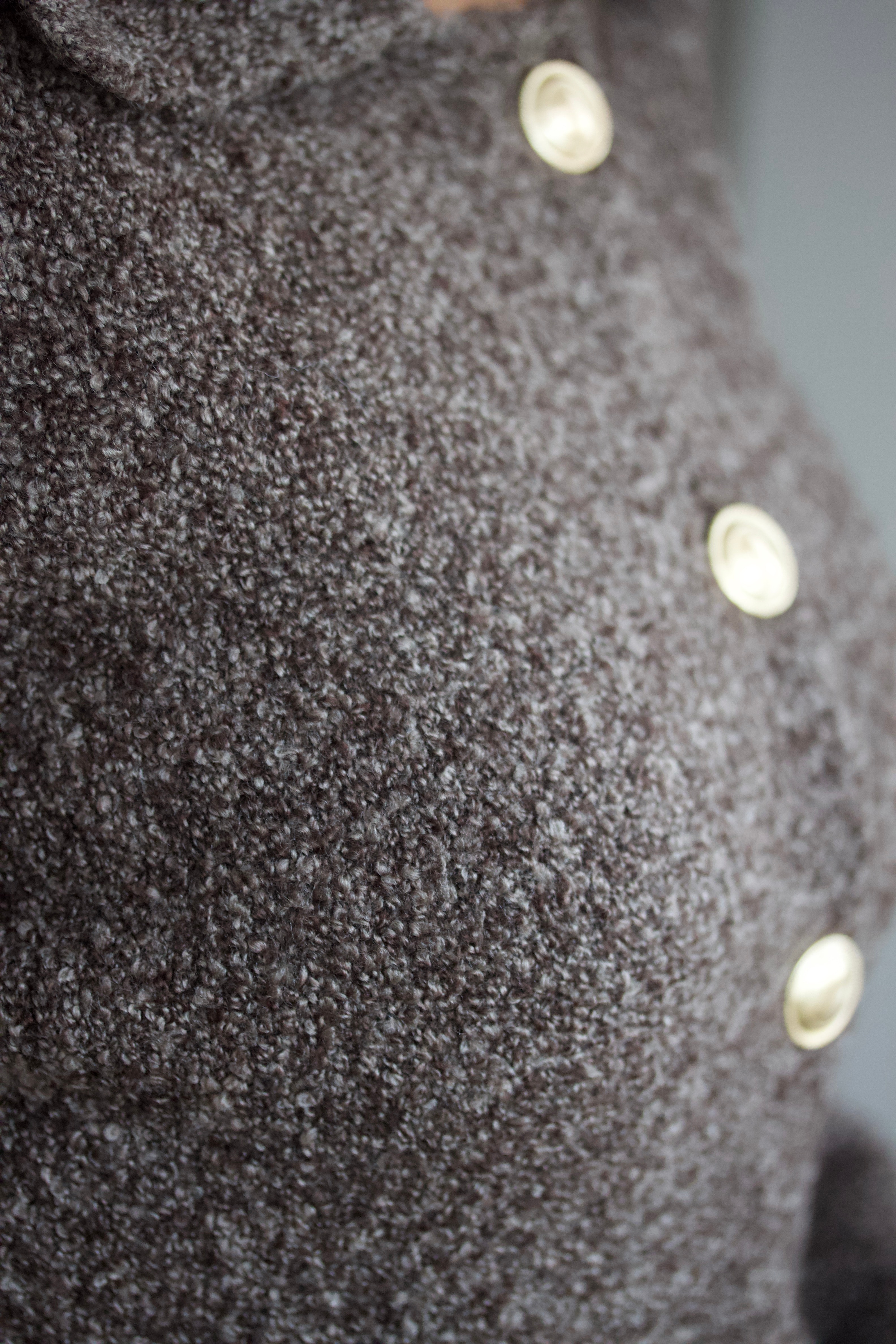 Kahve Polo Yaka Düğmeli Cep Detaylı Triko Hırka