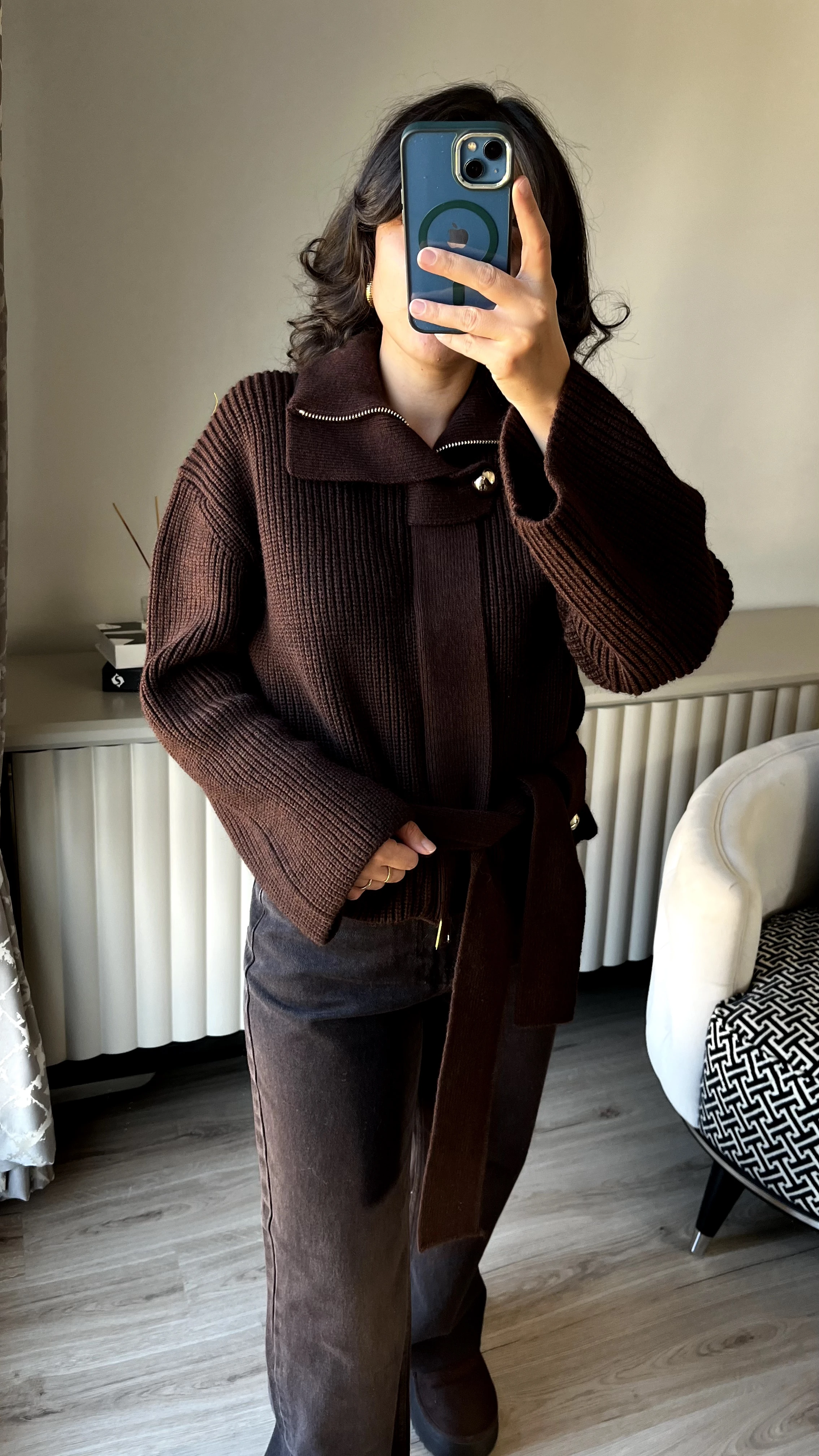 Acı Kahve Triko Hırka 