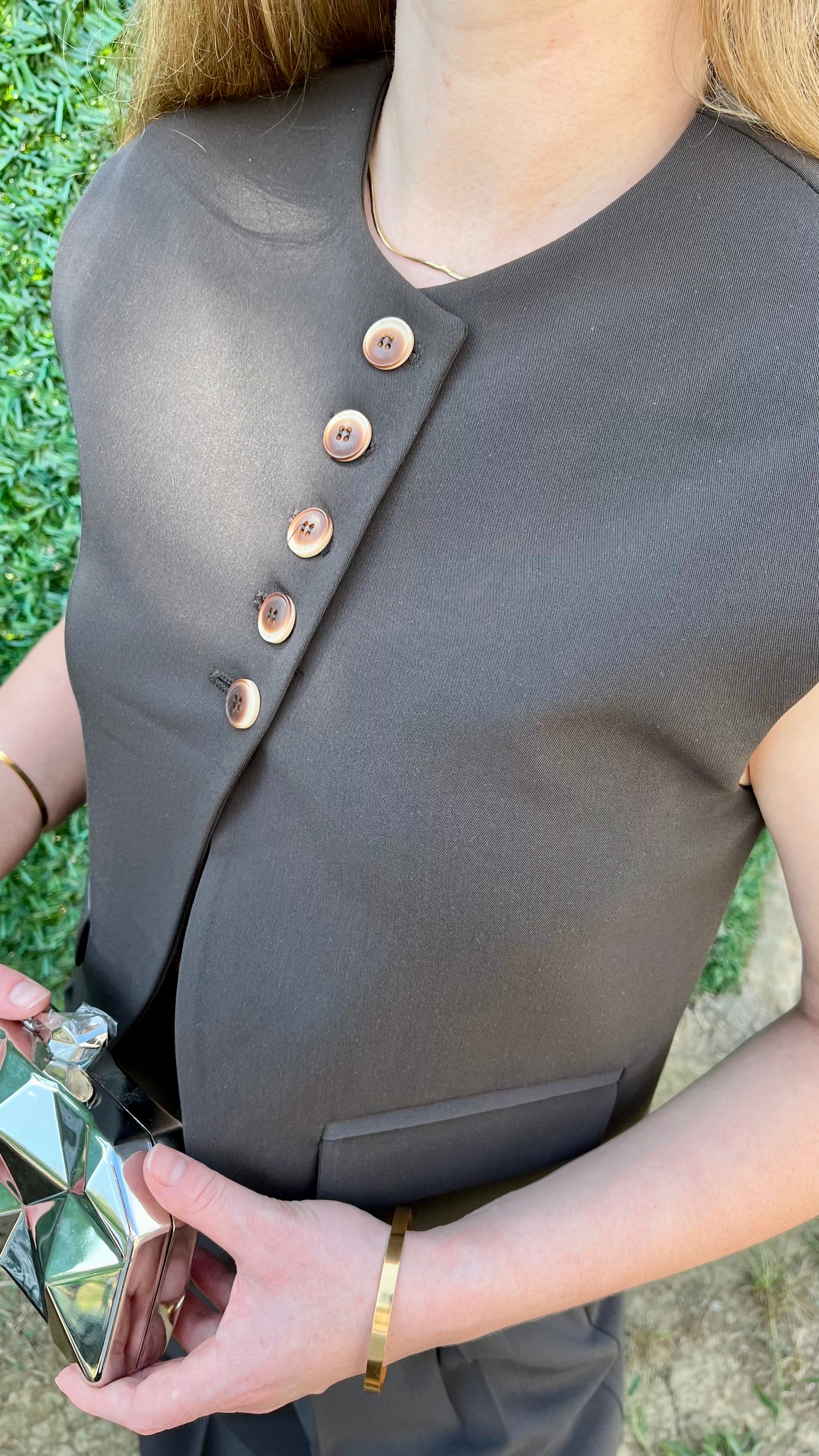 Kahverengi Yelek-Palazzo Pantolon Takım